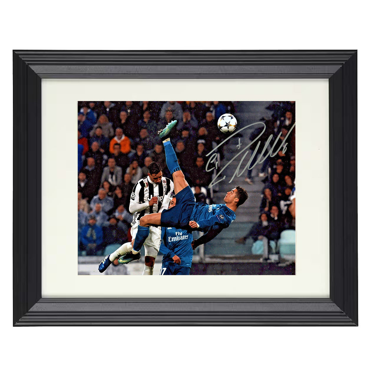 Cristiano Ronaldo – Real Madrid Skyward Focus Image 8x10 matted black framed soccer wall art