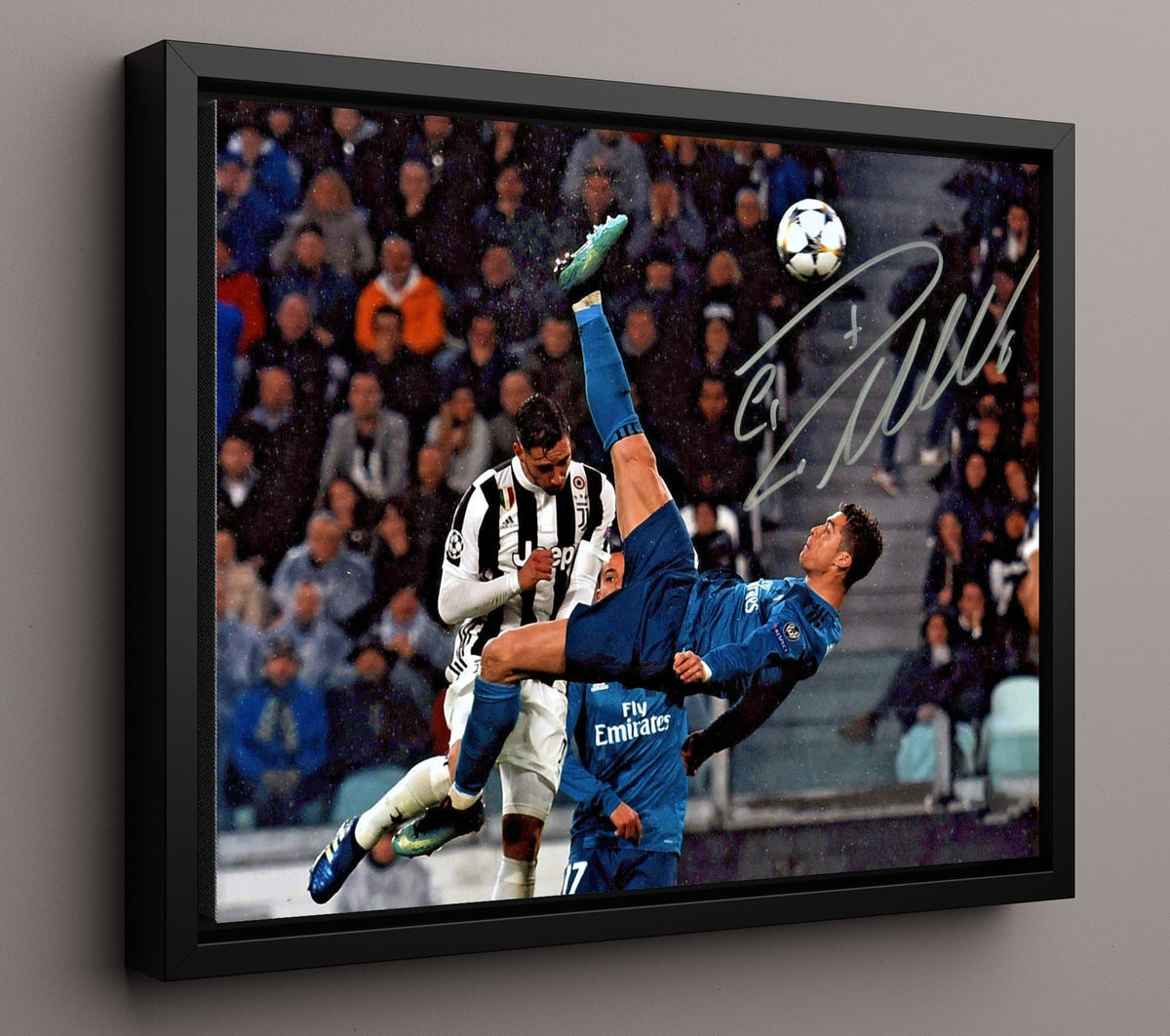 Cristiano Ronaldo Real Madrid Skyward Focus - Framed Canvas soccer wall art