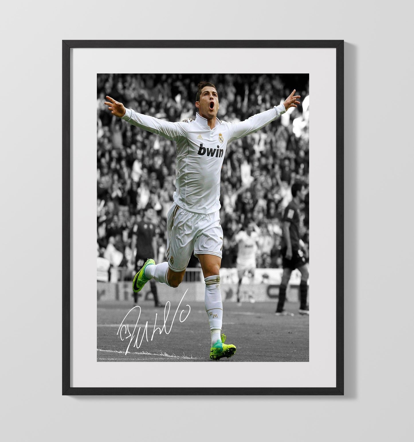 Cristiano Ronaldo Real Madrid Goal Celebration - Gallery Frame soccer wall art