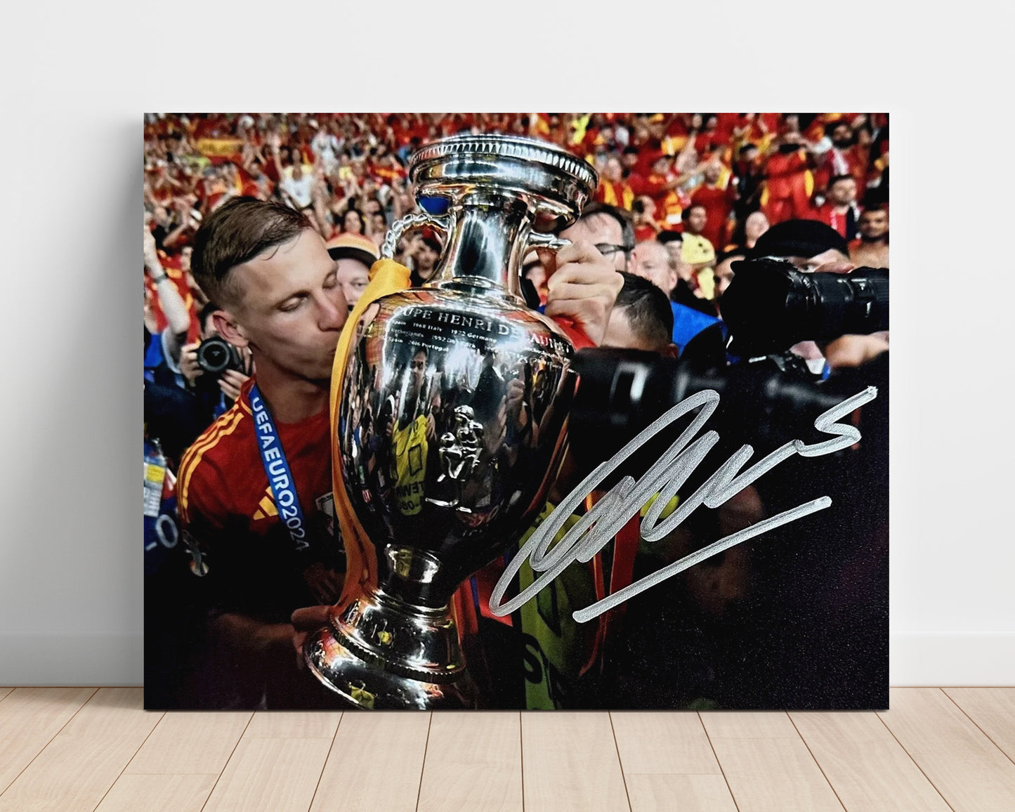 Dani Olmo Spain Trophy Kiss International Tournament Champion Moment Soccer 16x20 Unframed Print soccer wall art print – Soccer Prints decor