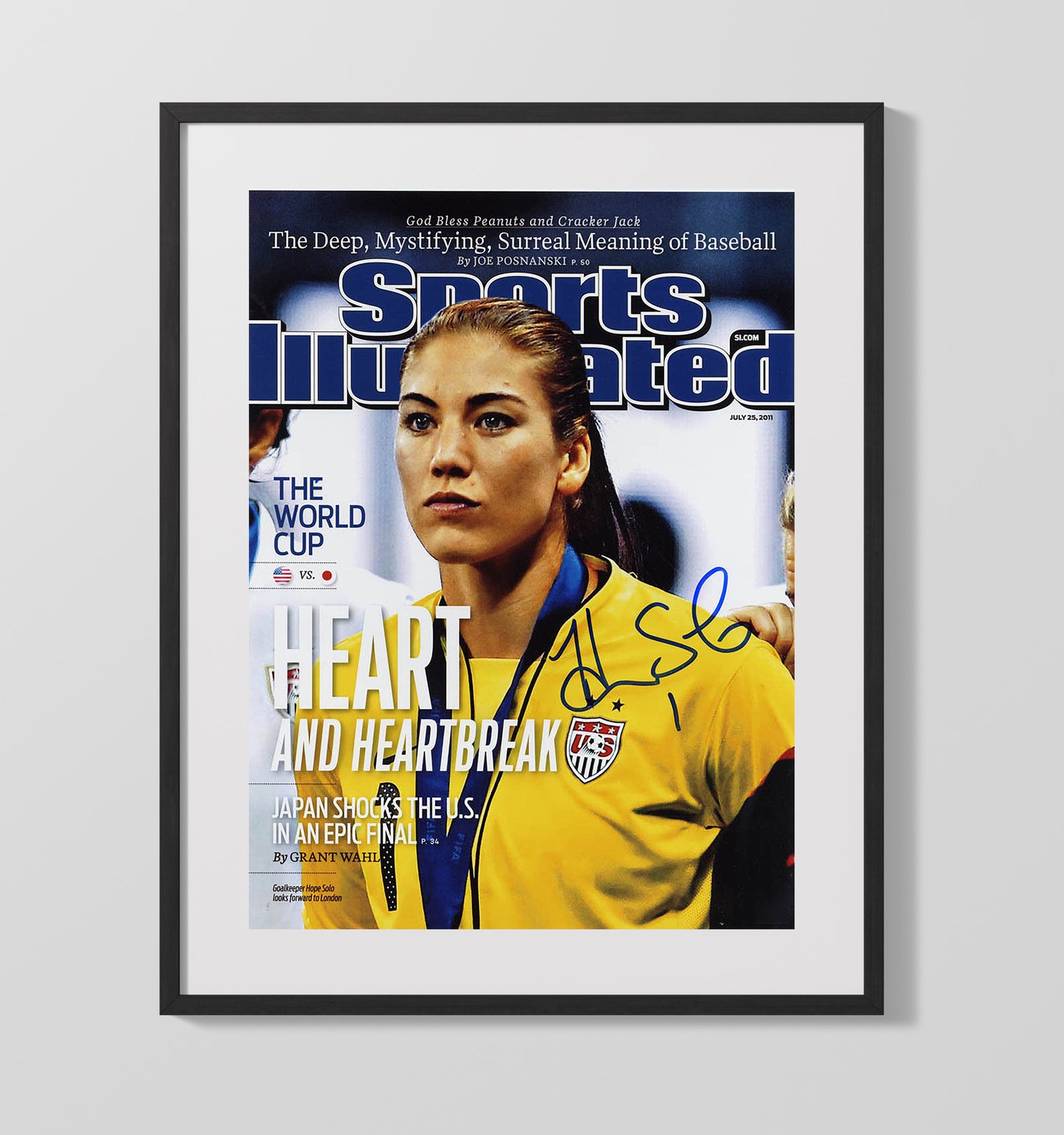 Hope Solo USA SI Cover Heart and Heartbreak 2011 - Gallery Frame soccer wall art