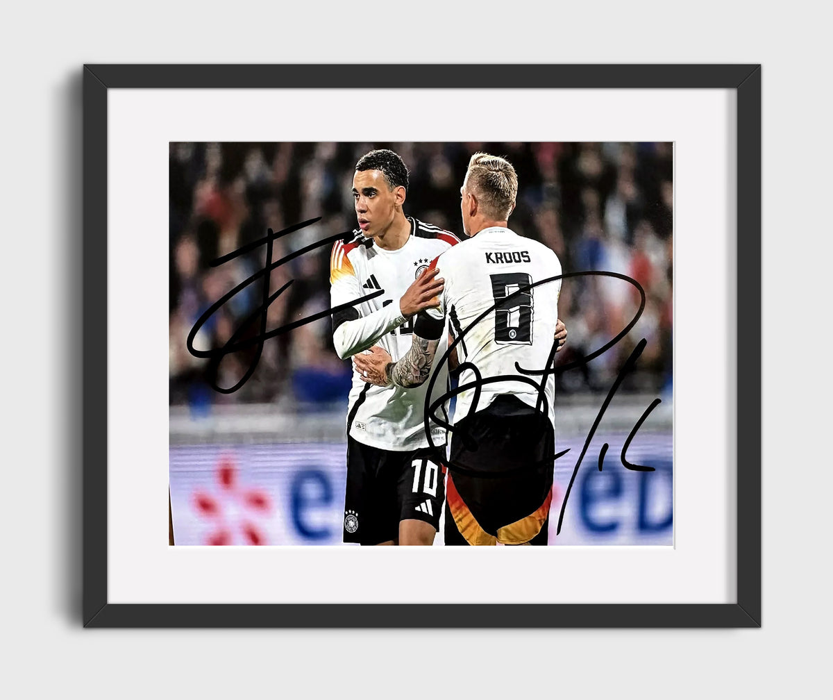 Jamal Musiala and Toni Kroos Germany Midfield Maestros - Gallery Frame soccer wall art
