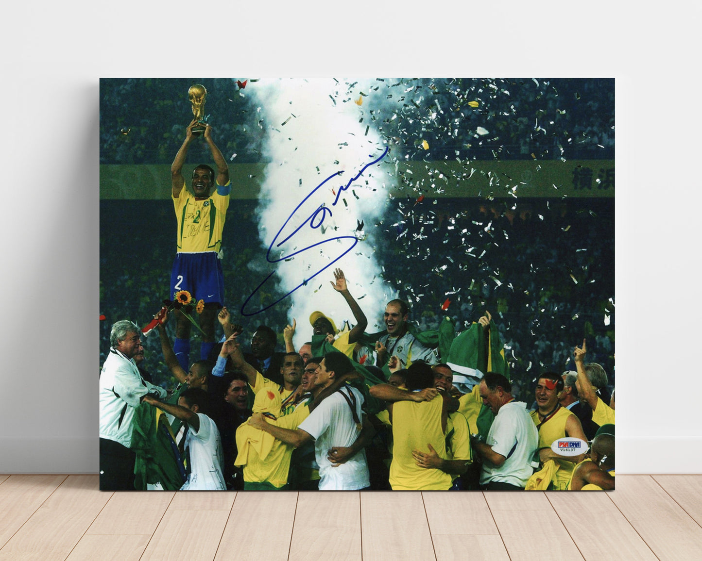 Jorginho Brazil Trophy Celebration Victory Moment Soccer Print 16x20 Unframed Print soccer wall art print – Soccer Prints decor
