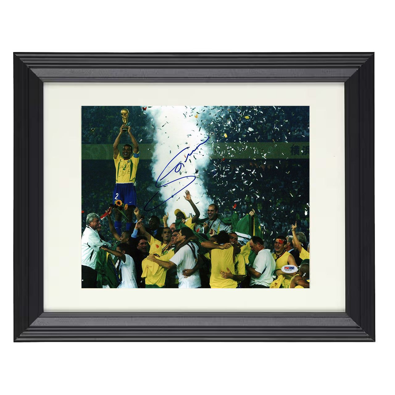 Jorginho – Brazil Trophy Celebration Victory Moment 8x10 matted black framed soccer wall art