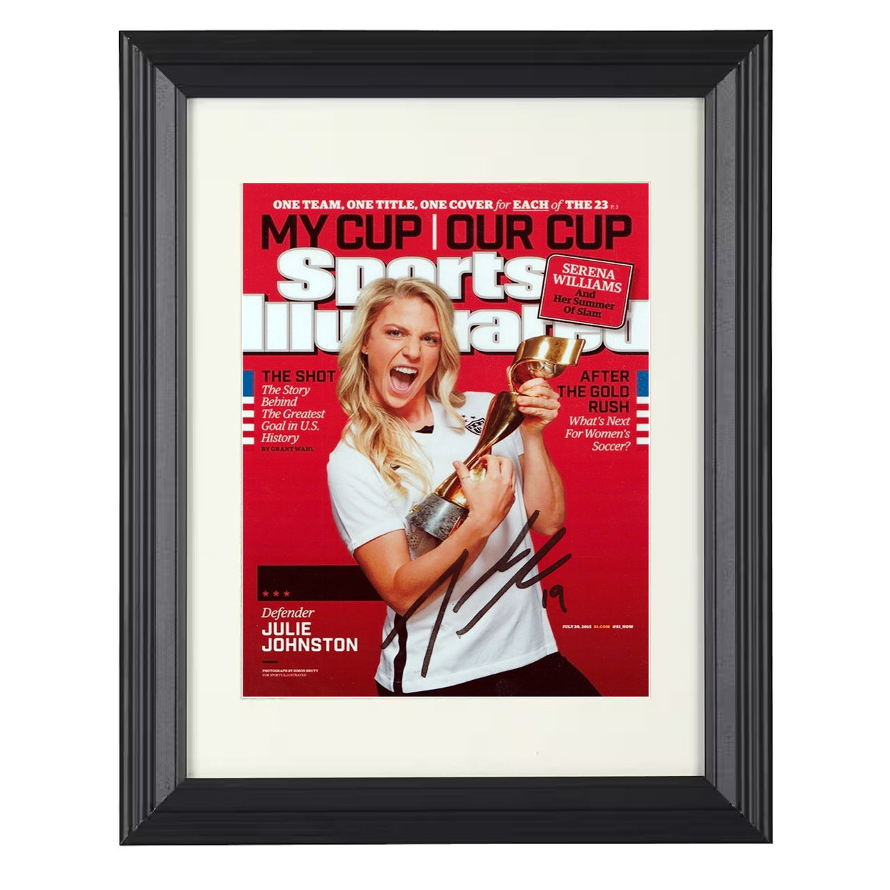 Julie Johnston – USA World Cup Champion Image 2015 8x10 matted black framed soccer wall art