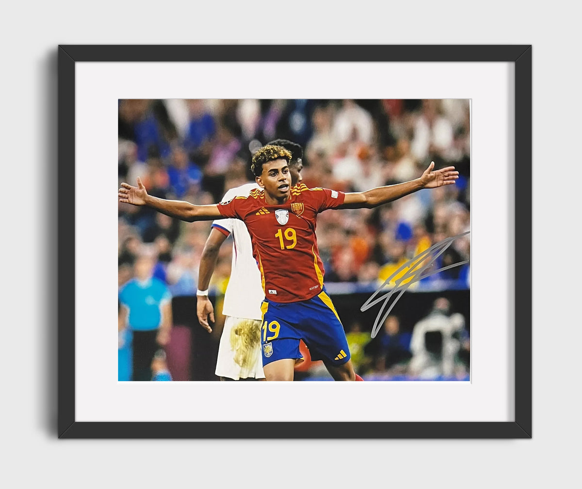 Lamine Yamal FC Barcelona Golden Boy Celebration - Gallery Frame soccer wall art