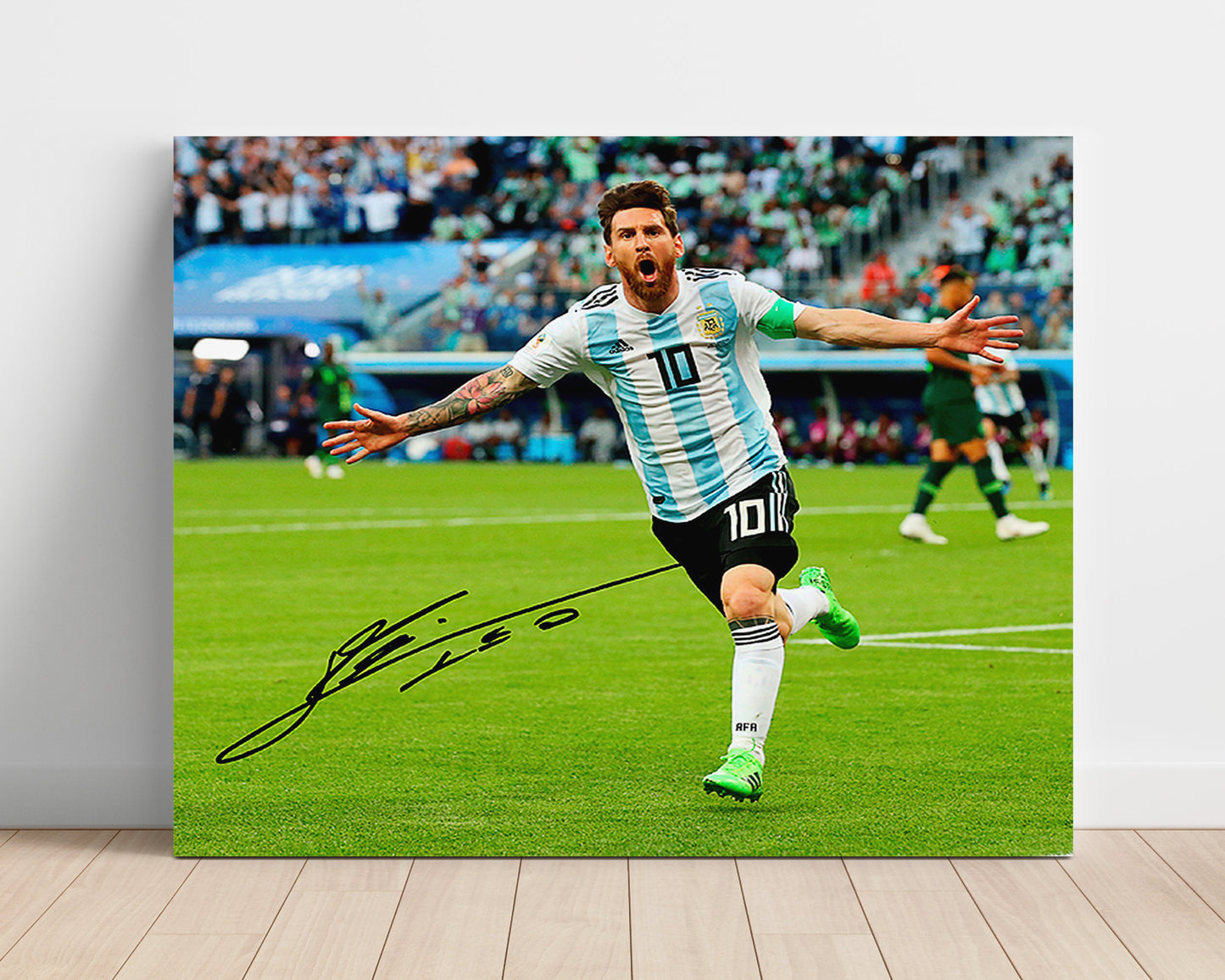 Lionel Messi Argentina Goal Celebration Print Run Soccer Print 16x20 Unframed Print soccer wall art print – Soccer Prints decor