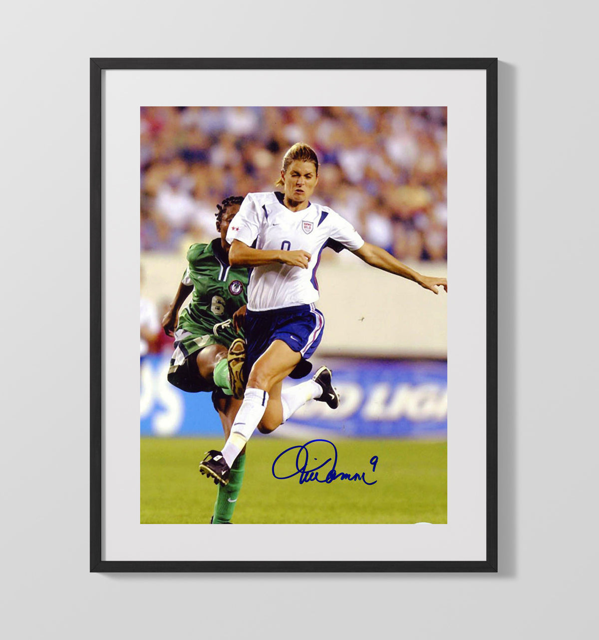 Mia Hamm USA Classic Match Focus - Gallery Frame soccer wall art