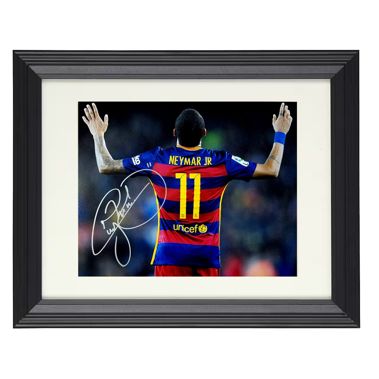 Neymar Jr. – Brazil Pure Emotion Goal Celebration 8x10 matted black framed soccer wall art