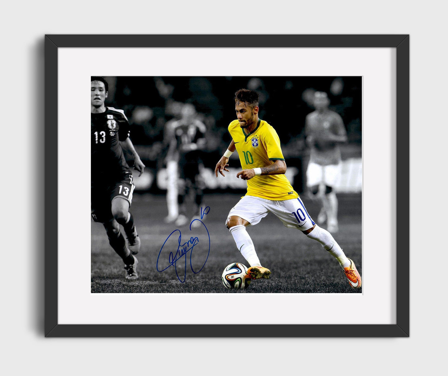 Neymar Jr Brazil Samba Stride Attack Run - Gallery Frame soccer wall art