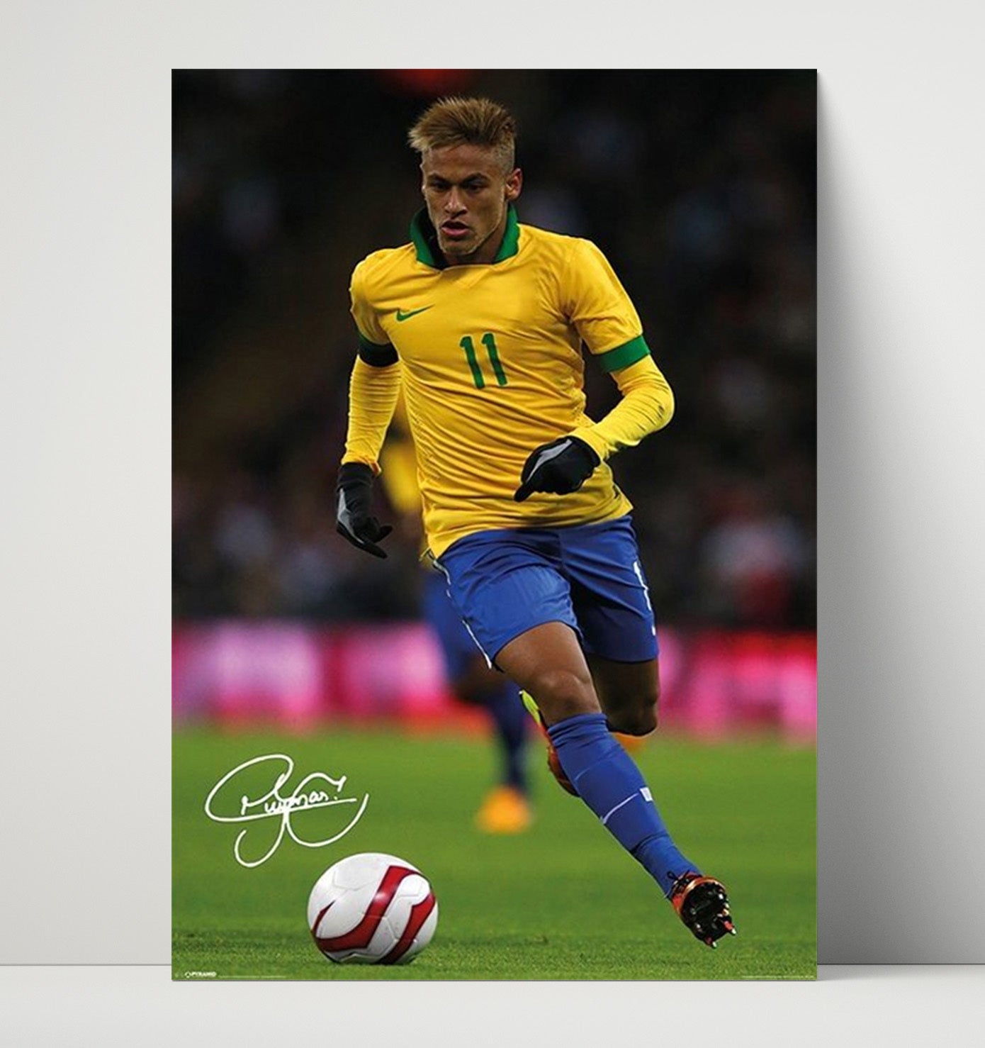 Neymar Jr Brazil Samba Flair Dribble Run National Team Soccer Print 16x20 Unframed Print soccer wall art print – Soccer Prints decor