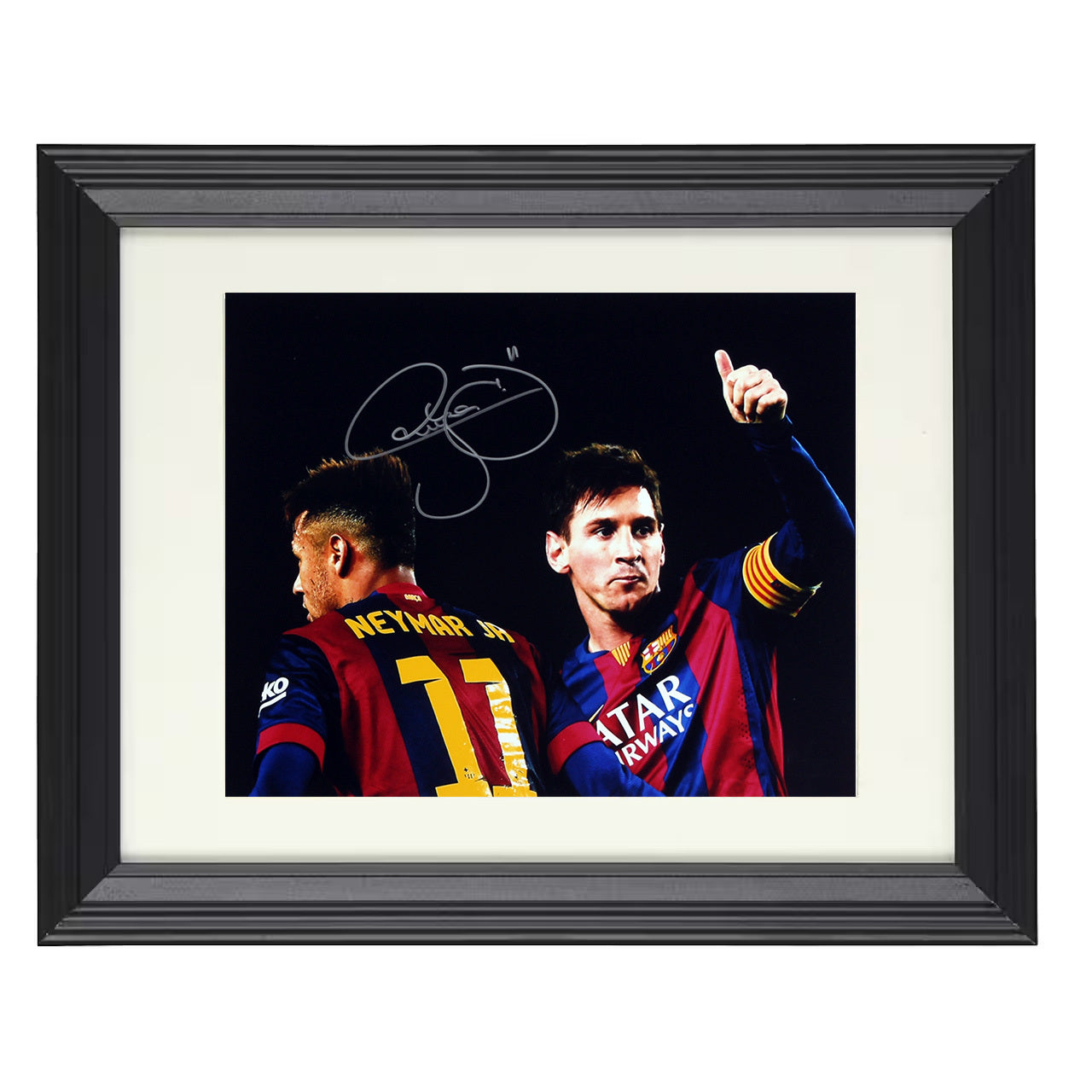 Neymar Jr. – FC Barcelona Match Celebration Moment 8x10 matted black framed soccer wall art