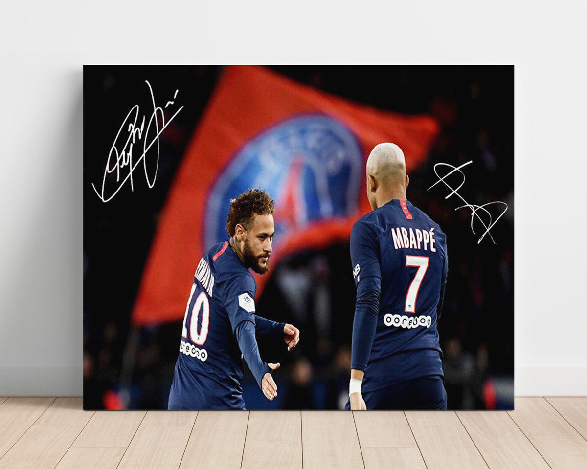 Neymar and Mbappé – PSG Dynamic Duo Celebration unframed semi-gloss poster print