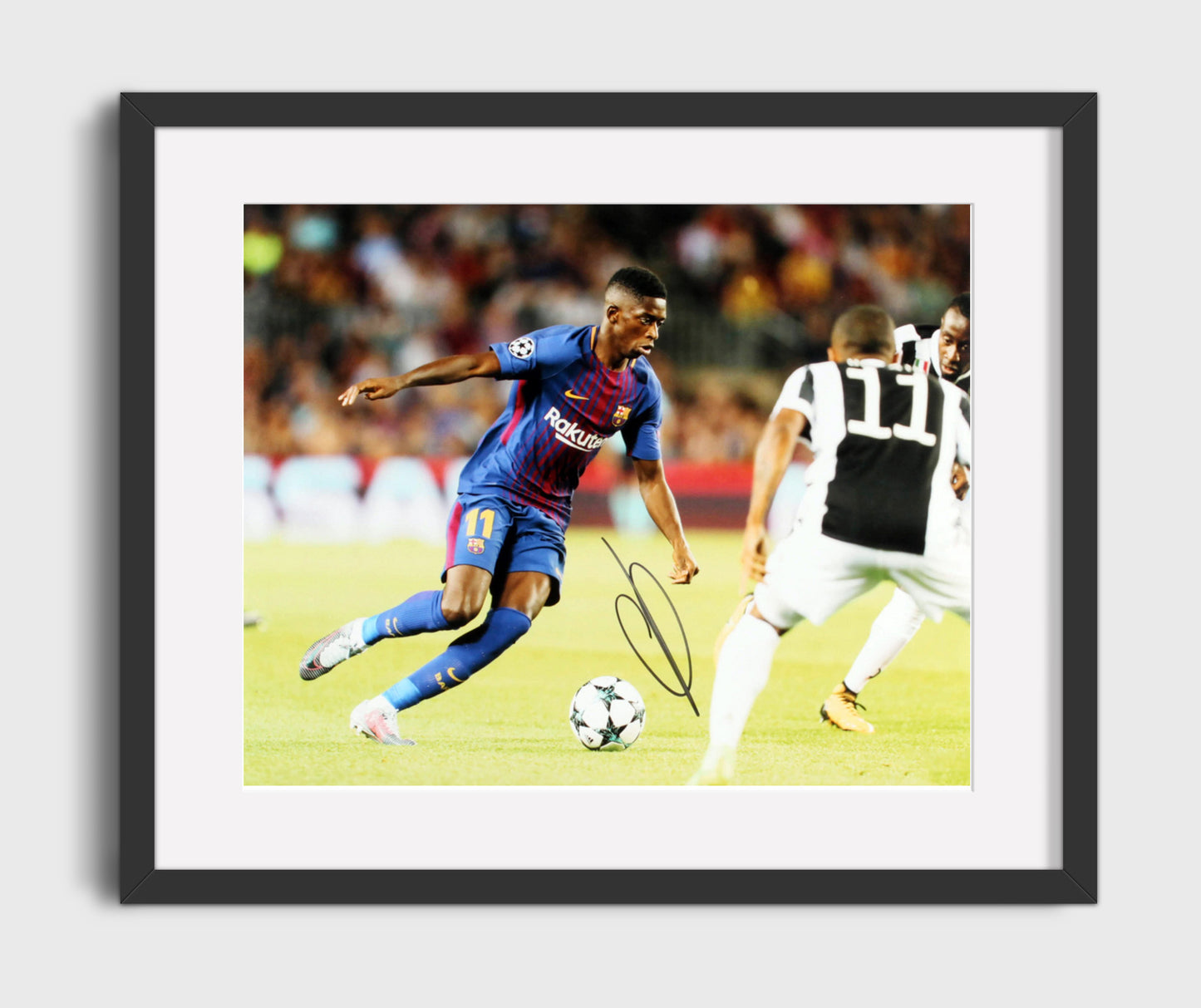 Ousmane Dembele FC Barcelona Champions League Dribble Attack - Gallery Frame soccer wall art