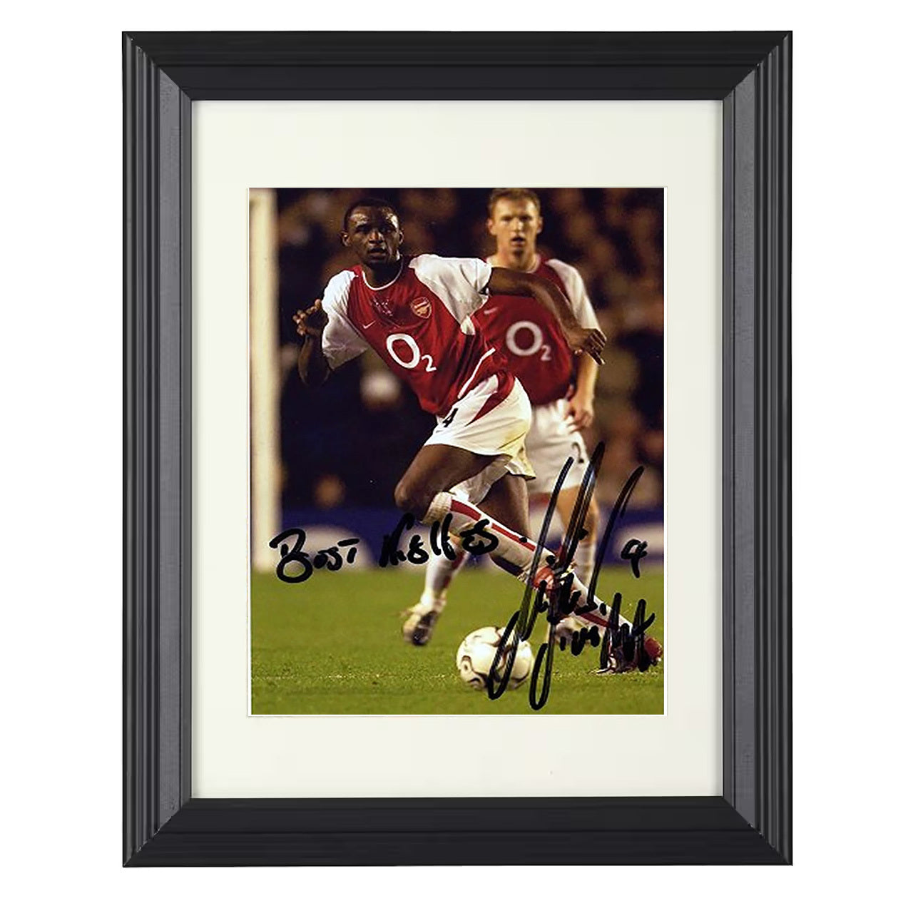 Patrick Vieira – Arsenal Midfield Captain Power Run 8x10 matted black framed soccer wall art