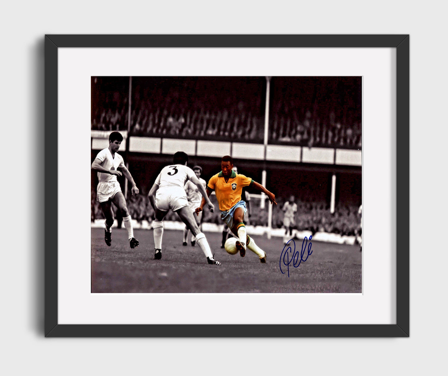 Pele Brazil Dribble Run - Gallery Frame soccer wall art