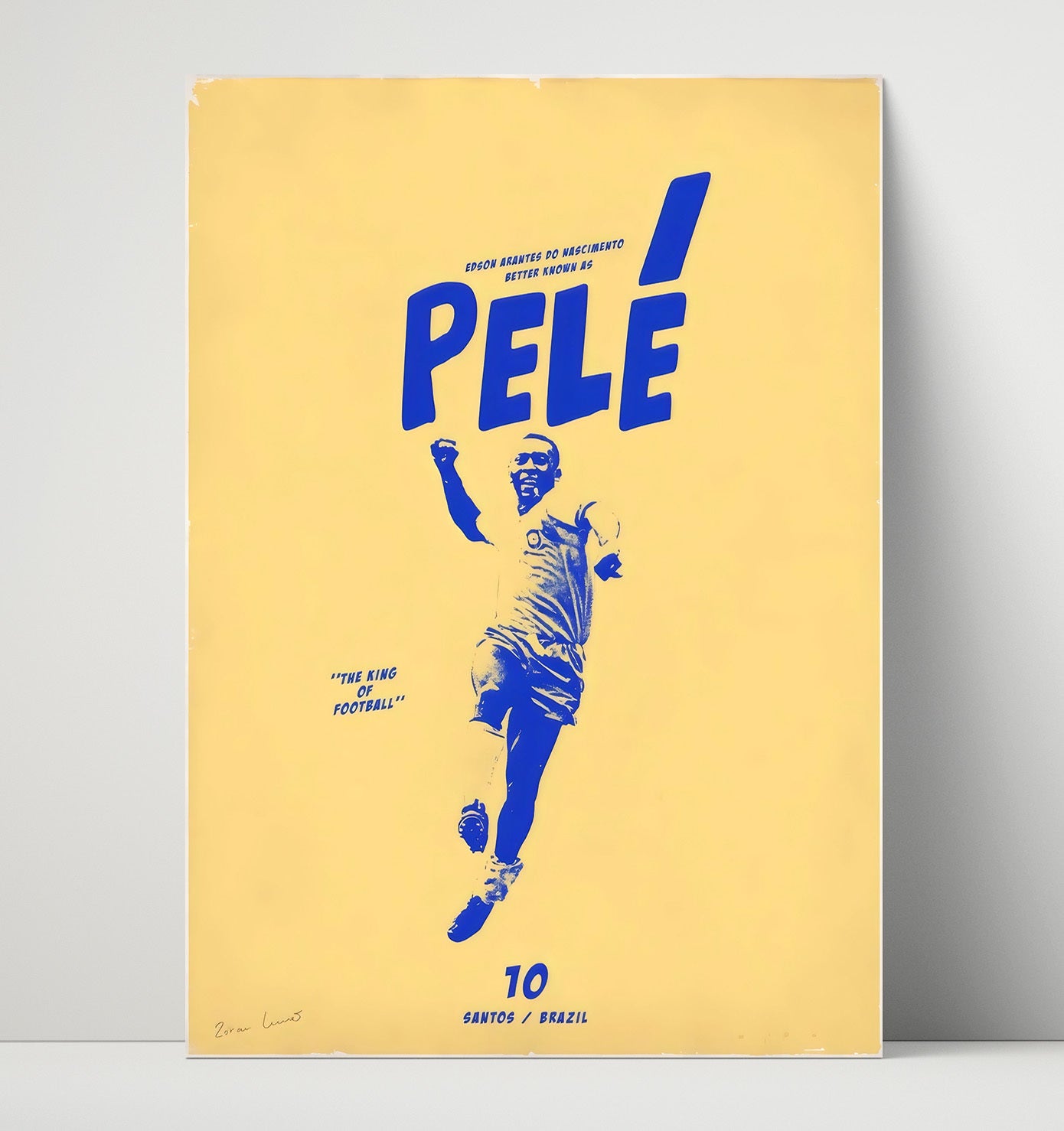 Pele Brazil King of Football Graphic Poster Soccer Print 16x20 Unframed Print soccer wall art print – Soccer Prints decor