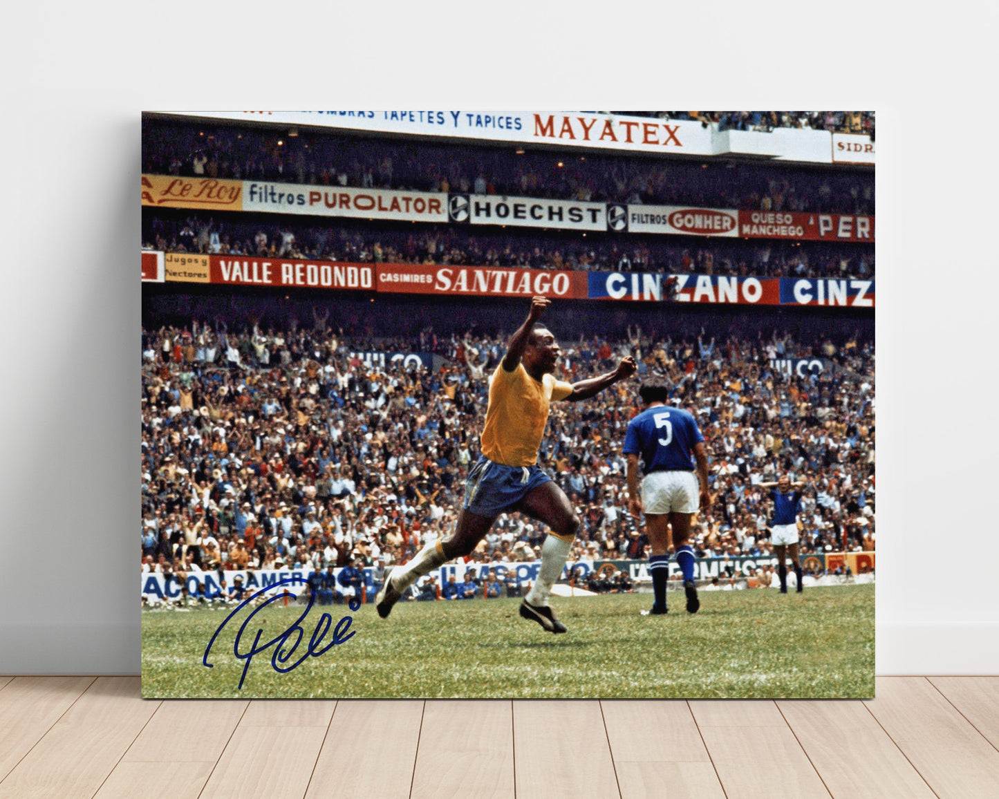 Pele Brazil World Cup Glory Run Celebration Soccer Print 16x20 Unframed Print soccer wall art print – Soccer Prints decor