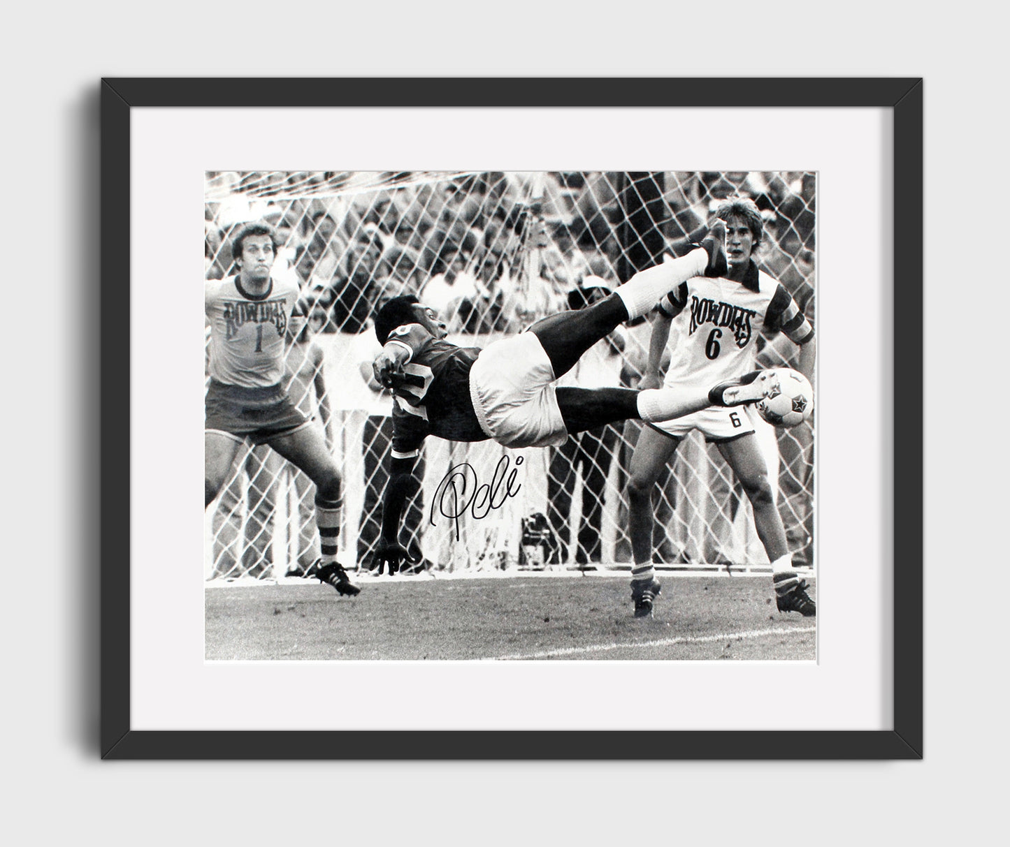 Pele Santos FC Legendary Bicycle Kick Goal - Gallery Frame soccer wall art