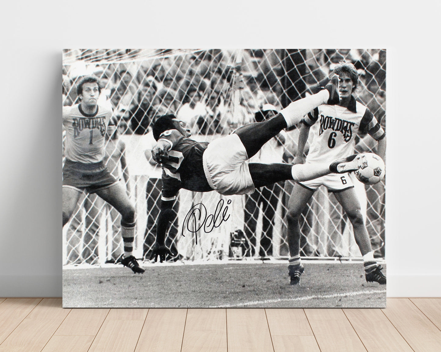 Pele Santos FC Legendary Bicycle Kick Goal Soccer Print 16x20 Unframed Print soccer wall art print – Soccer Prints decor