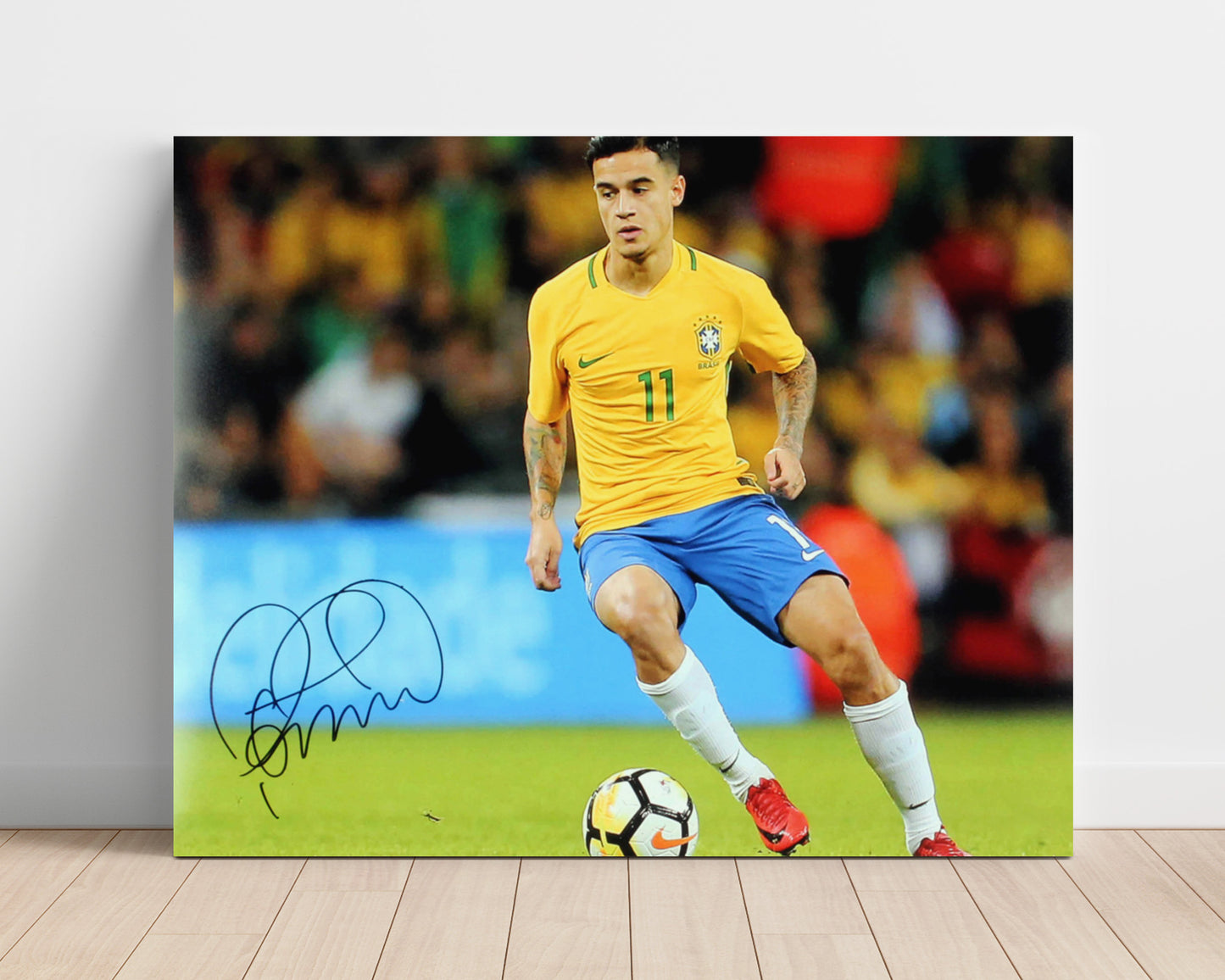 Philippe Coutinho Brazil Dribble Control Soccer Print 16x20 Unframed Print soccer wall art print – Soccer Prints decor