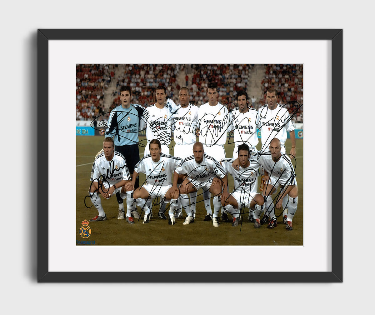 Real Madrid Galacticos Team Lineup - Gallery Frame soccer wall art