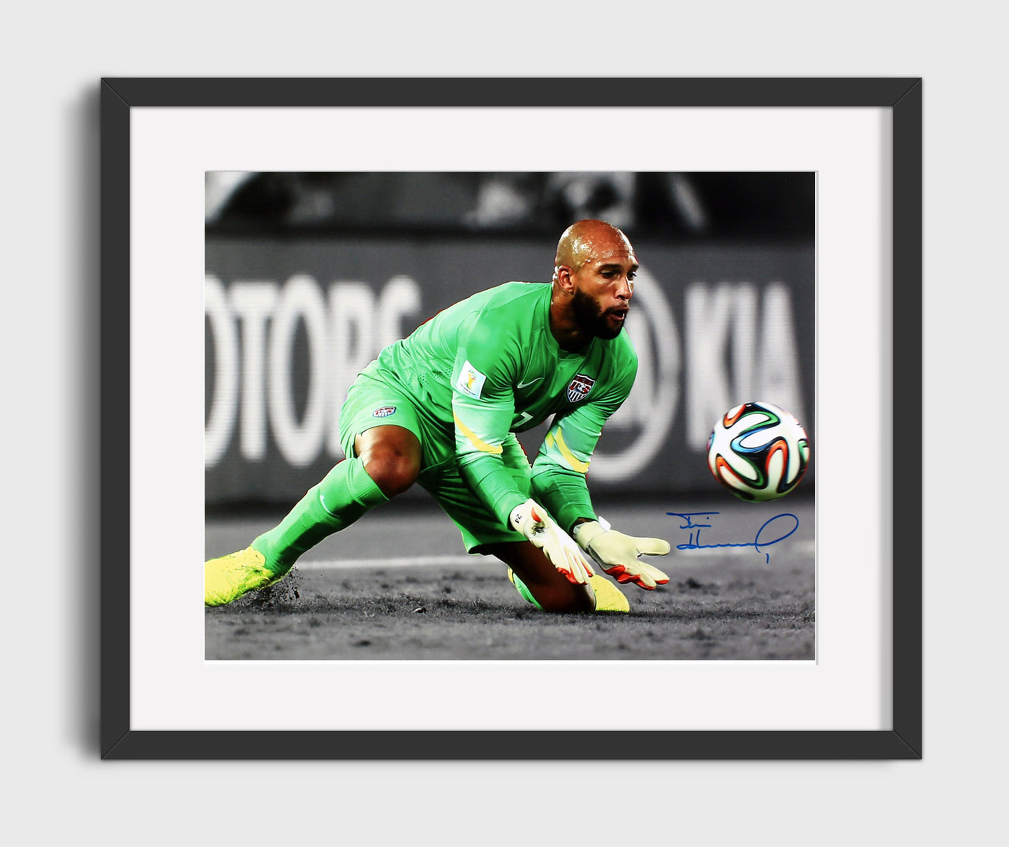 Tim Howard USA Diving Goalkeeper Save - Gallery Frame soccer wall art