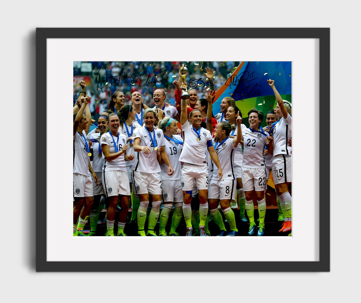 USA Women's National Team 2015 World Cup Champions Trophy Celebration - Gallery Frame soccer wall art