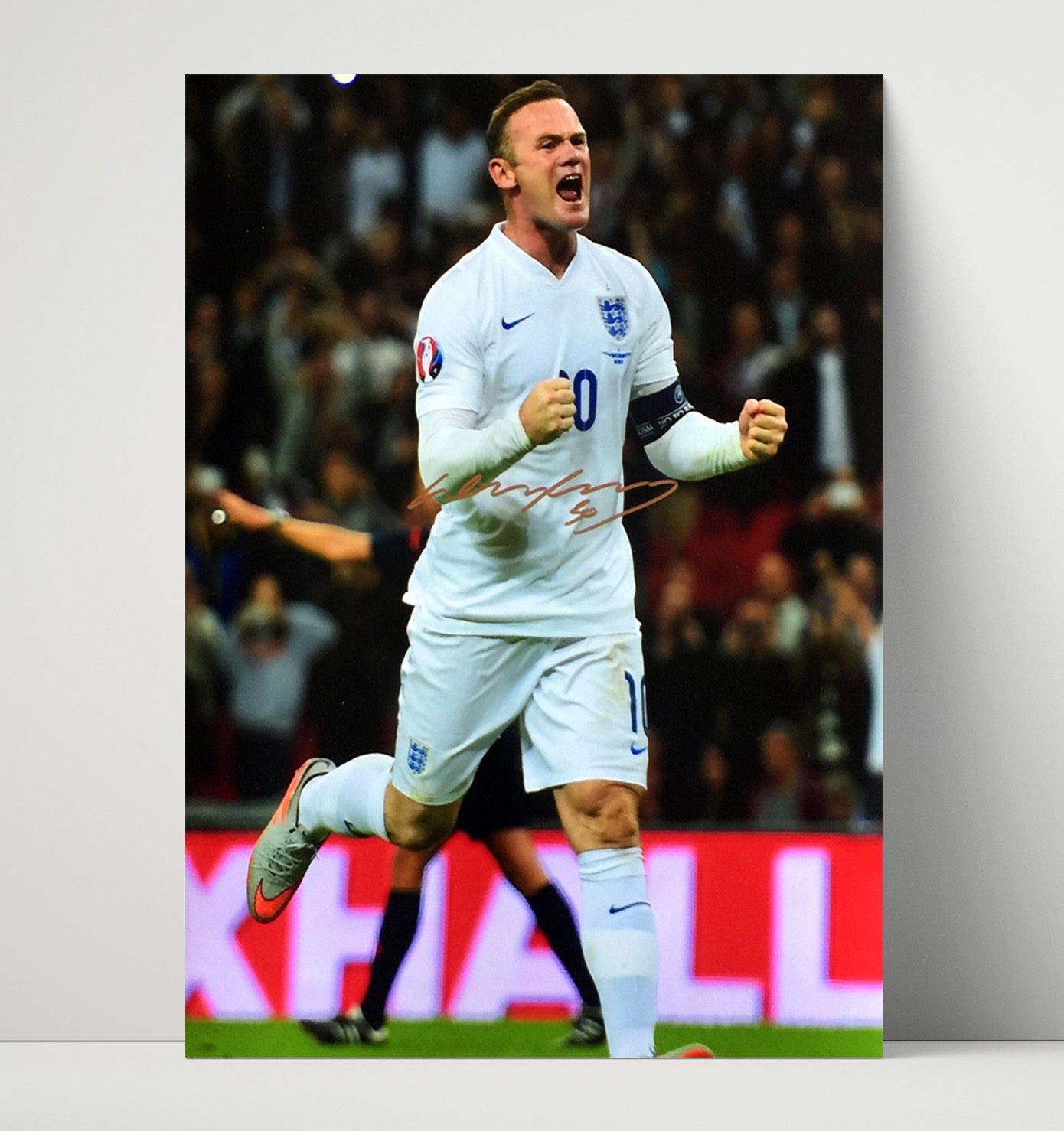 Wayne Rooney England Goal Celebration Print Autographed Photo Soccer Print 16x20 Unframed Print soccer wall art print – Soccer Prints decor