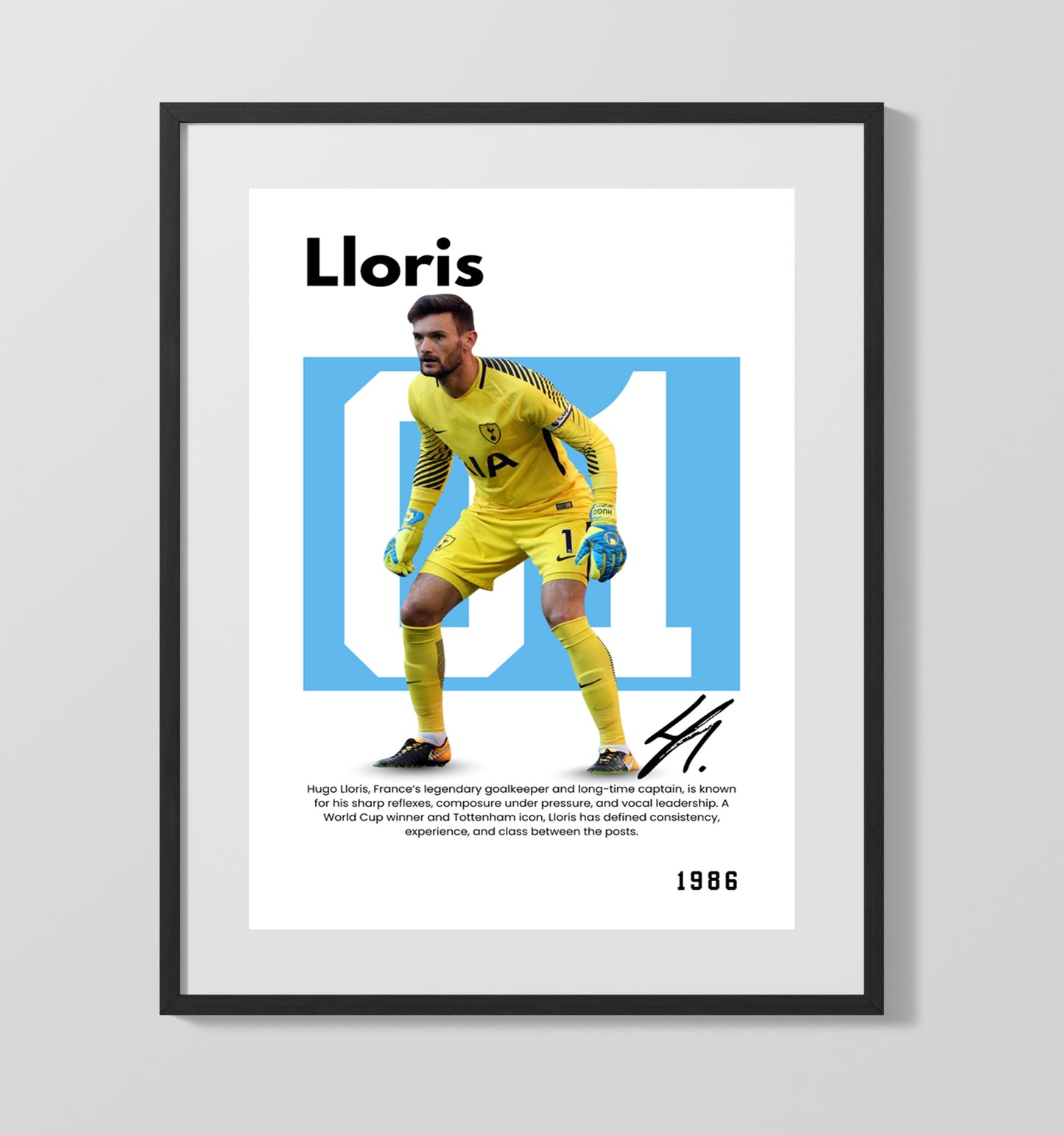 Hugo Lloris Player Bio Poster No. 01 - Unframed Print soccer wall art