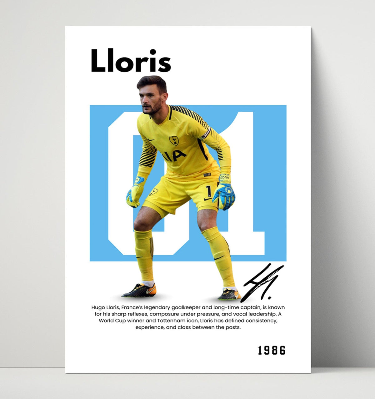 Hugo Lloris – No. 01 Player Bio unframed semi-gloss poster print