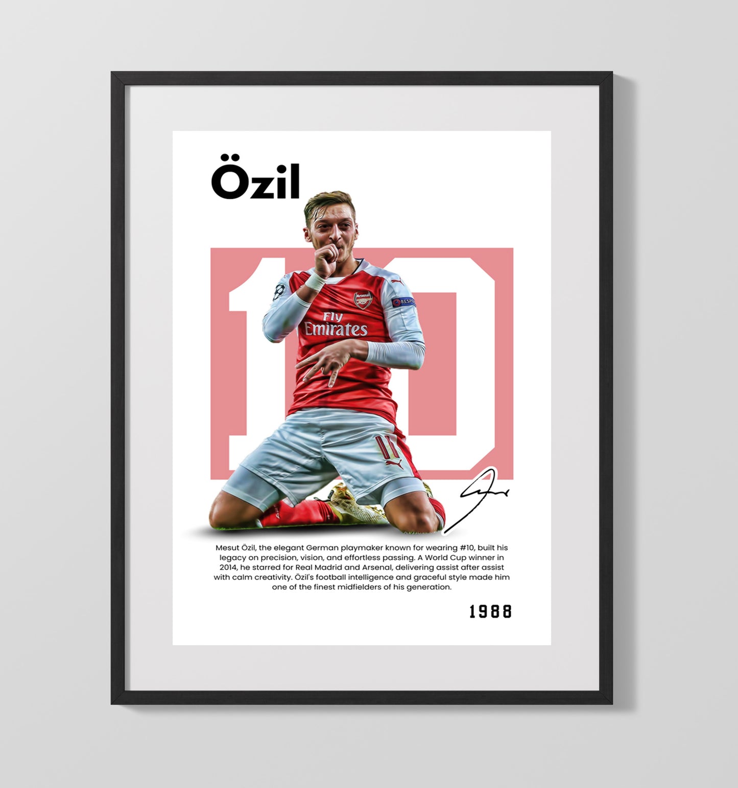 Mesut Ozil Player Bio Poster No. 10 - Unframed Print soccer wall art