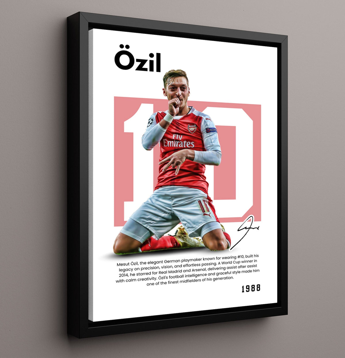 Mesut Ozil Player Bio Poster No. 10 - Canvas soccer wall art