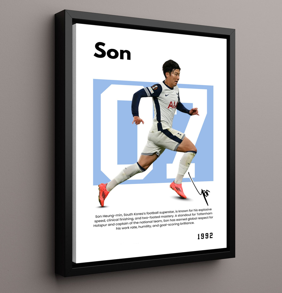 Son Heung-min Player Bio Poster No. 06 - Canvas soccer wall art