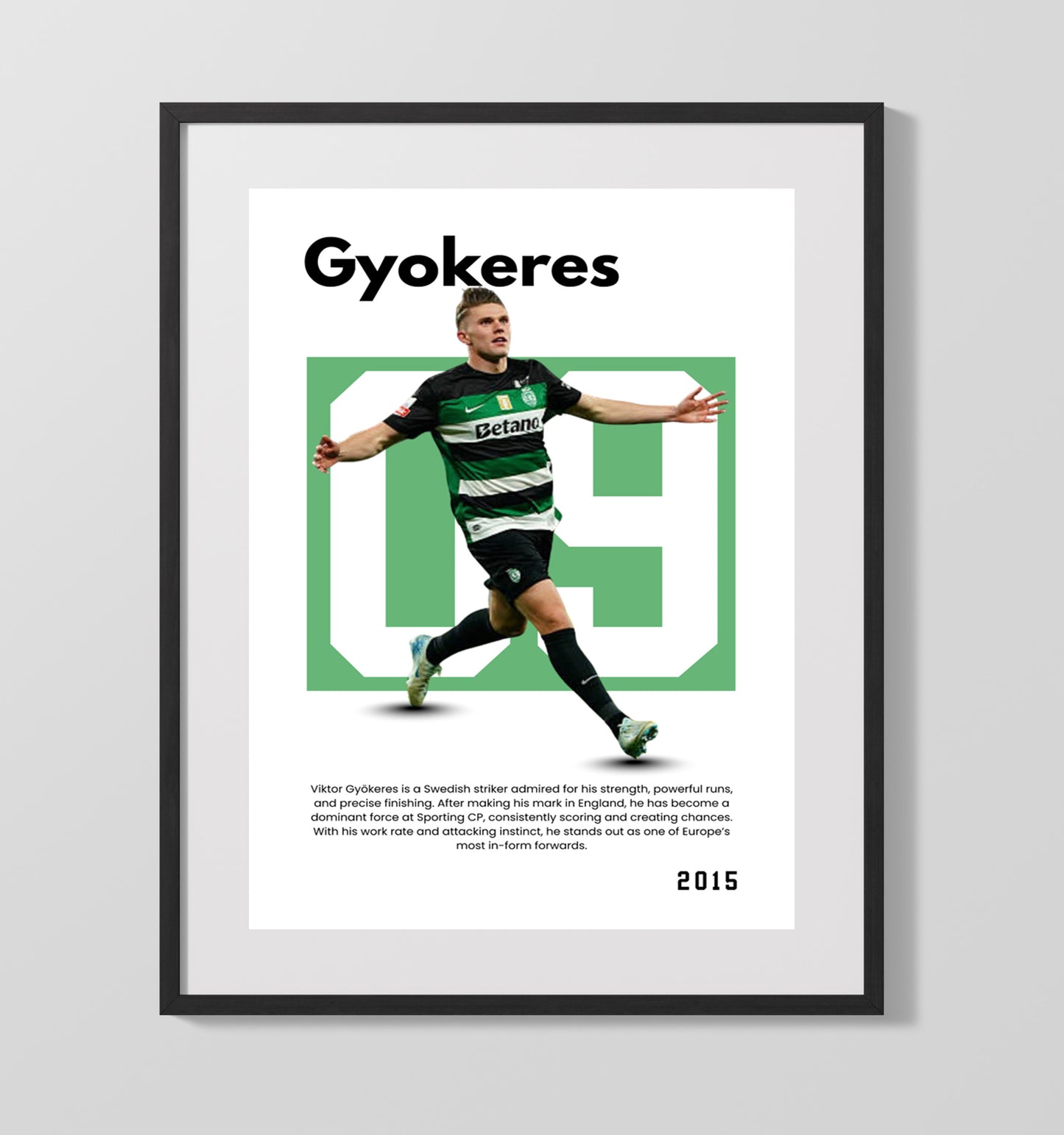 Viktor Gyokeres Sporting Player Bio Poster No. 09 - Unframed Print soccer wall art