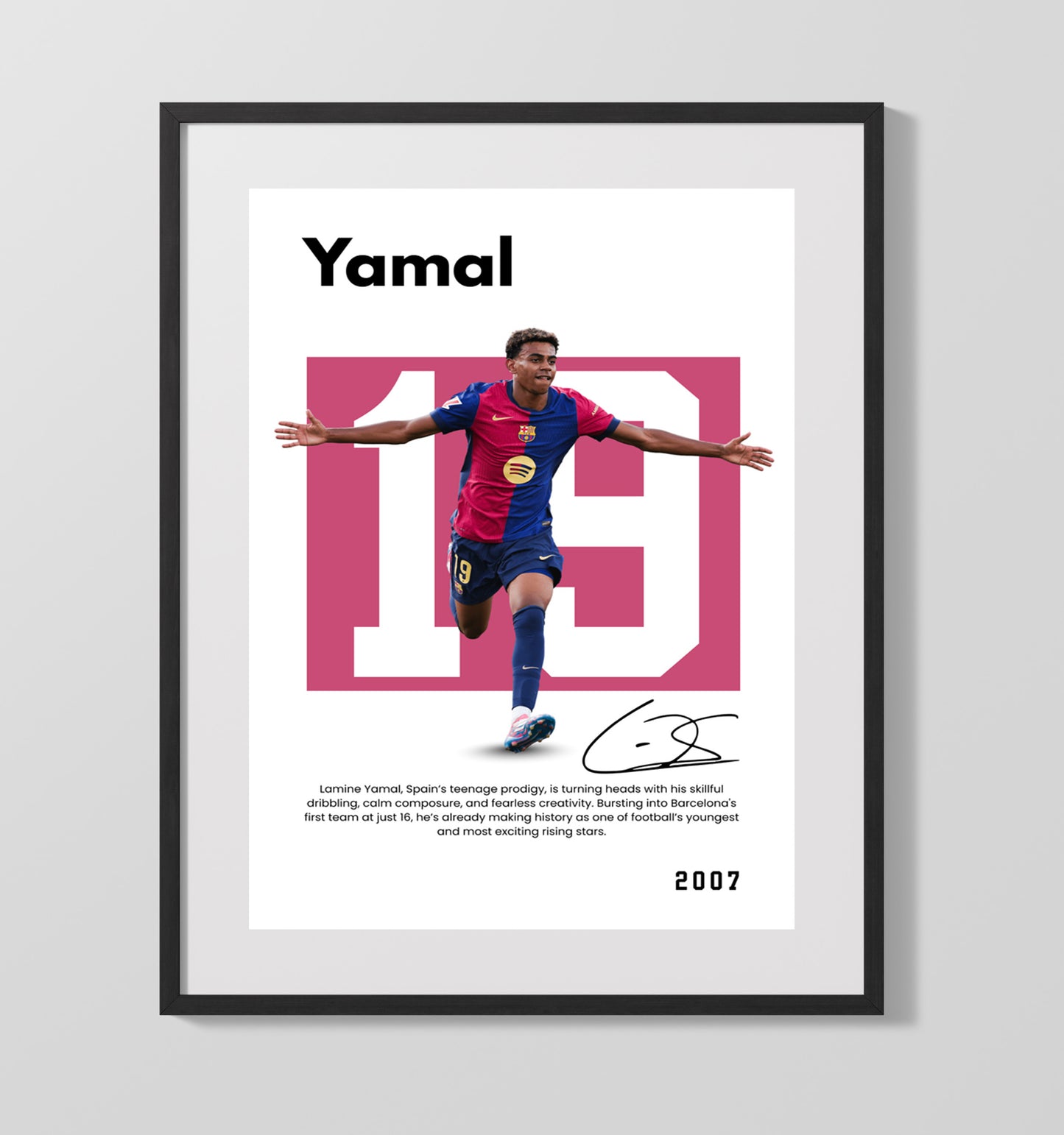 Lamine Yamal Player Bio Poster No. 10 - Unframed Print soccer wall art
