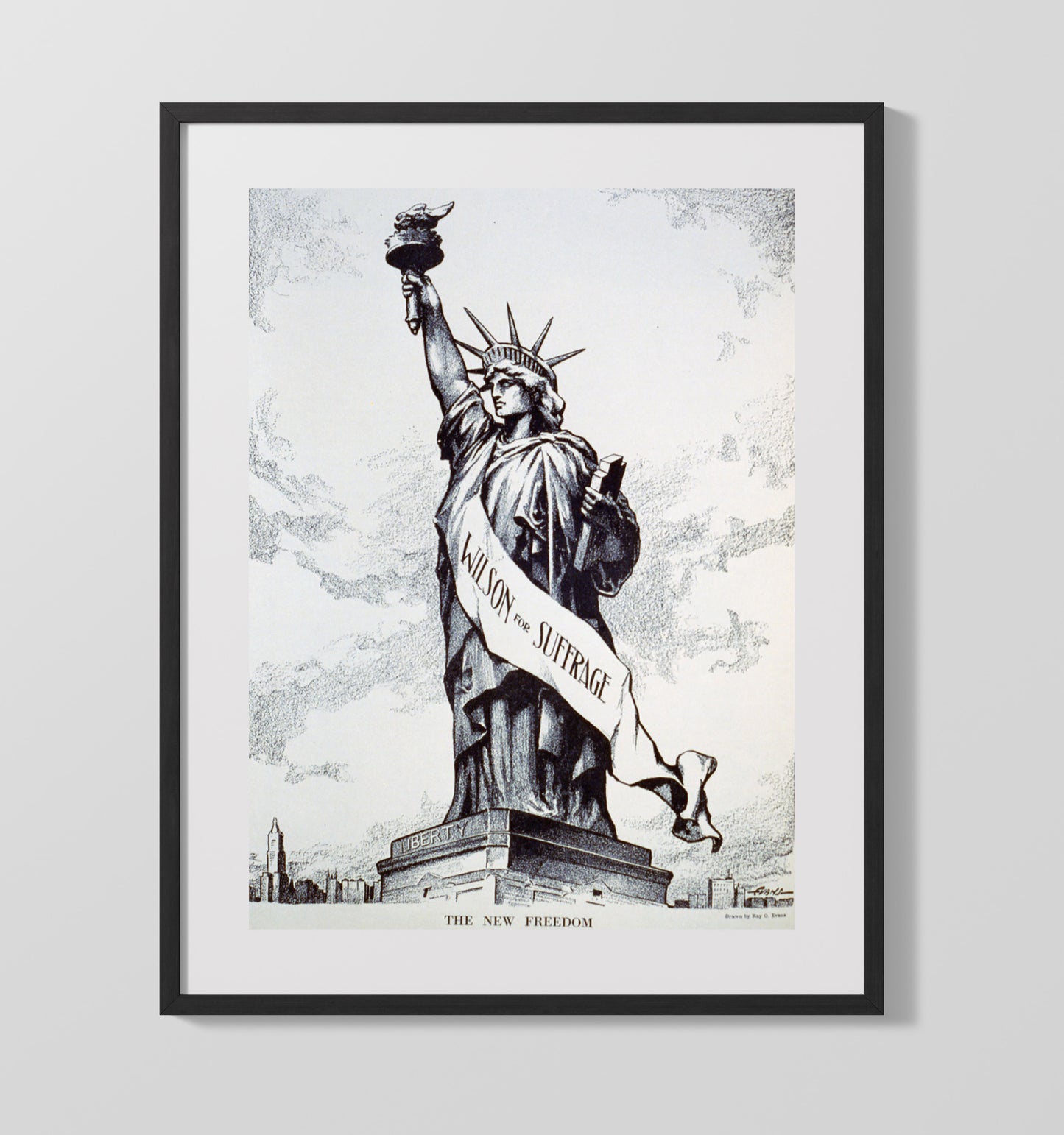 Wilson for Suffrage - Lady Liberty Demands the Vote - Statue of Liberty Print - 16x20 Gallery Frame