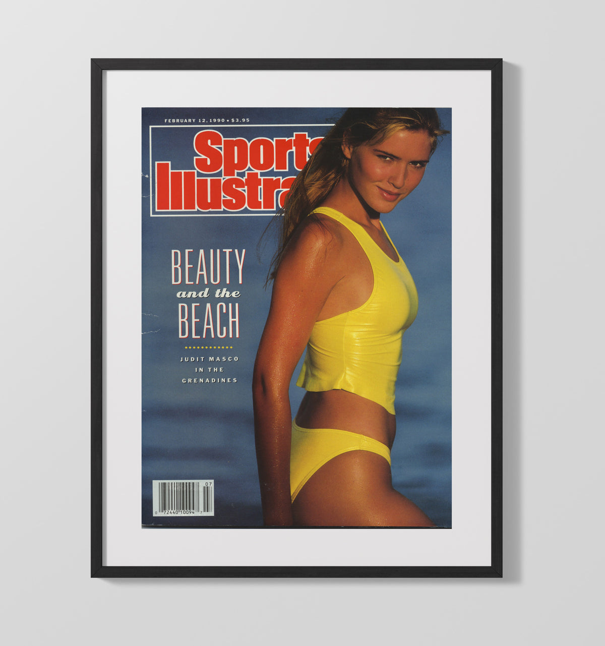Judit Masco - 1990 Beauty and the Beach Grenadines SI Swimsuit Issue Cover - Gallery Frame swimsuit wall art