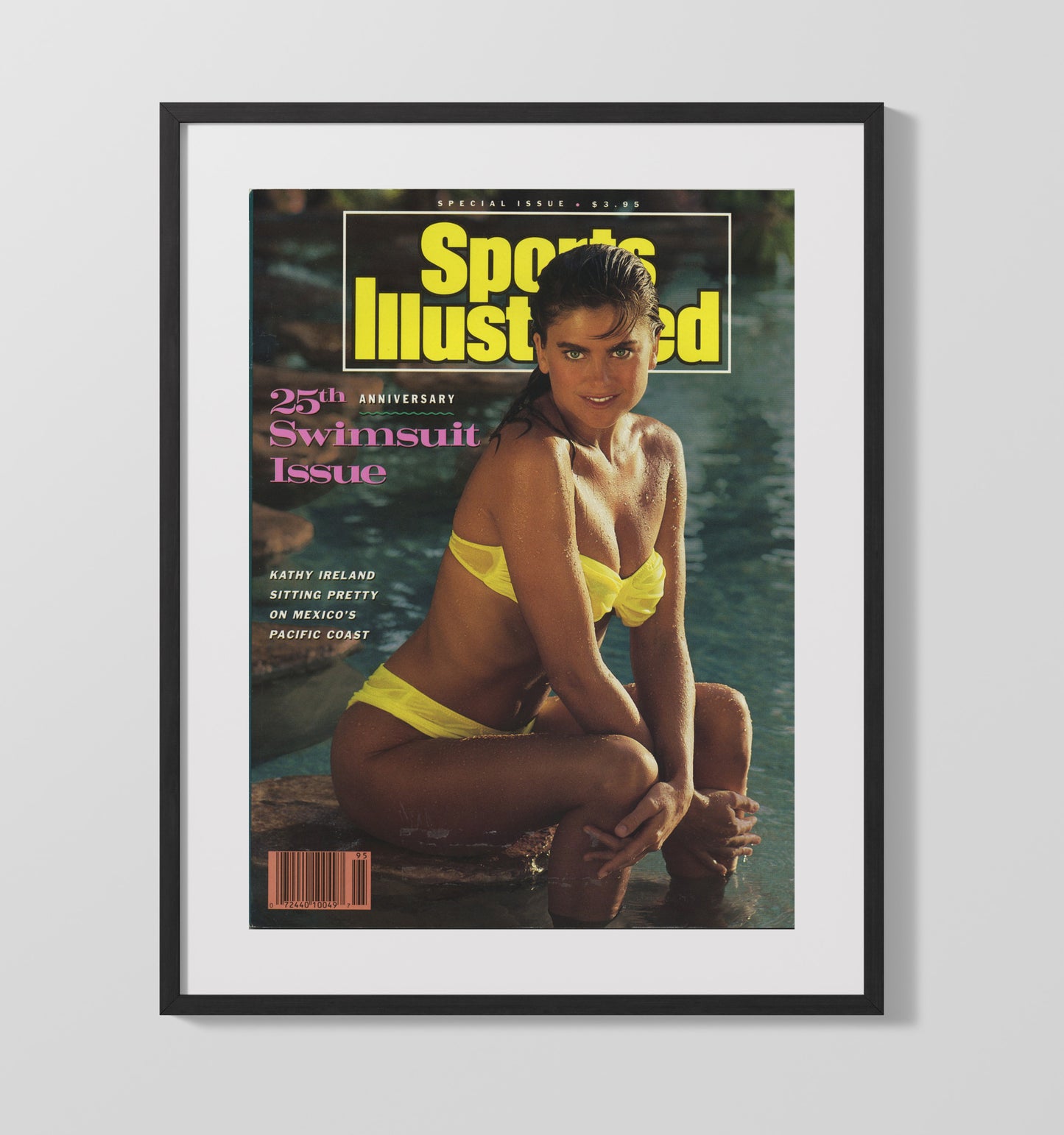 Kathy Ireland - 1989 25th Anniversary Mexico Pacific Coast SI Swimsuit Issue Cover - Gallery Frame swimsuit wall art