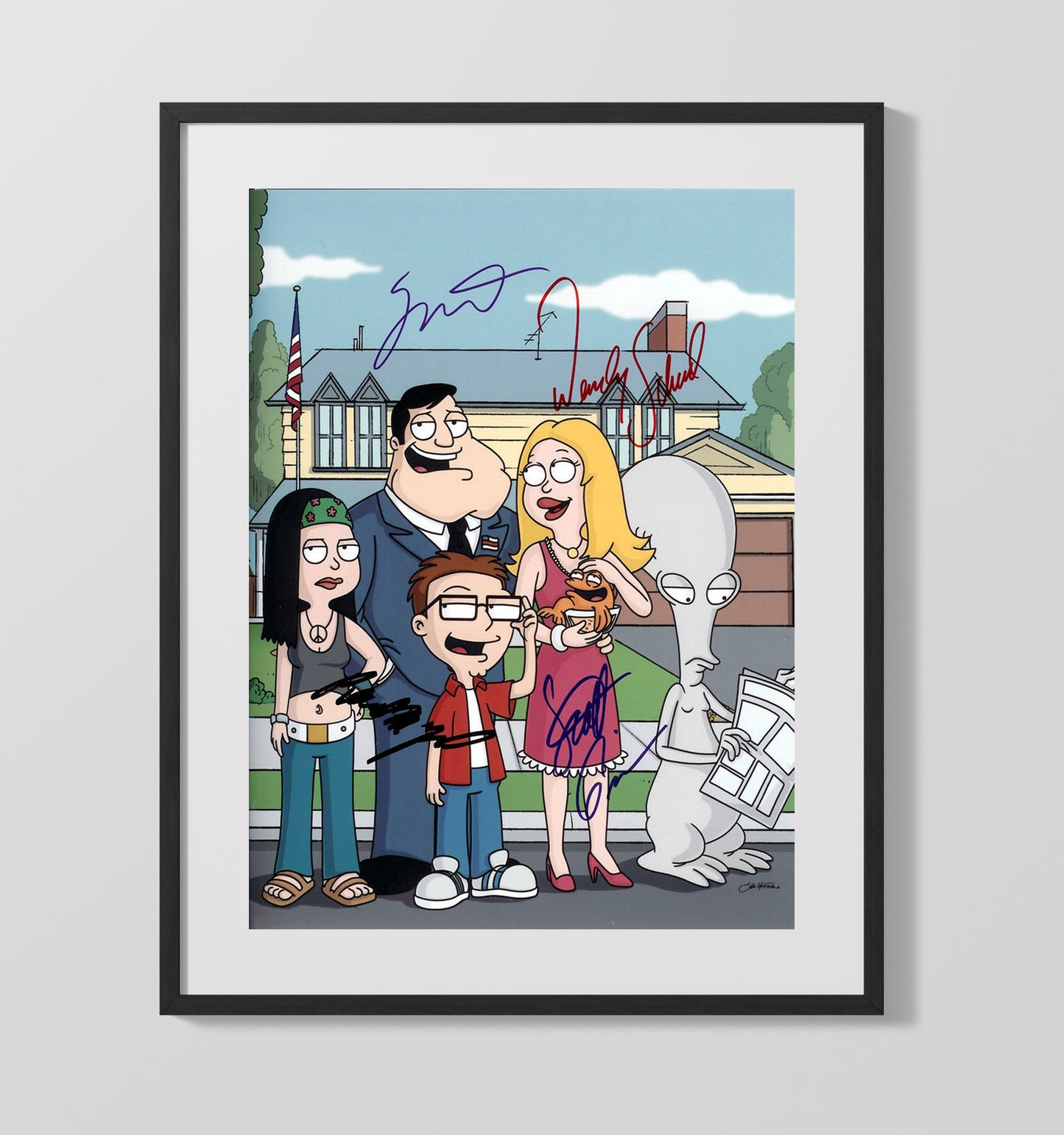 American Dad - Cast Animated Langley Falls Family - Gallery Frame television wall art
