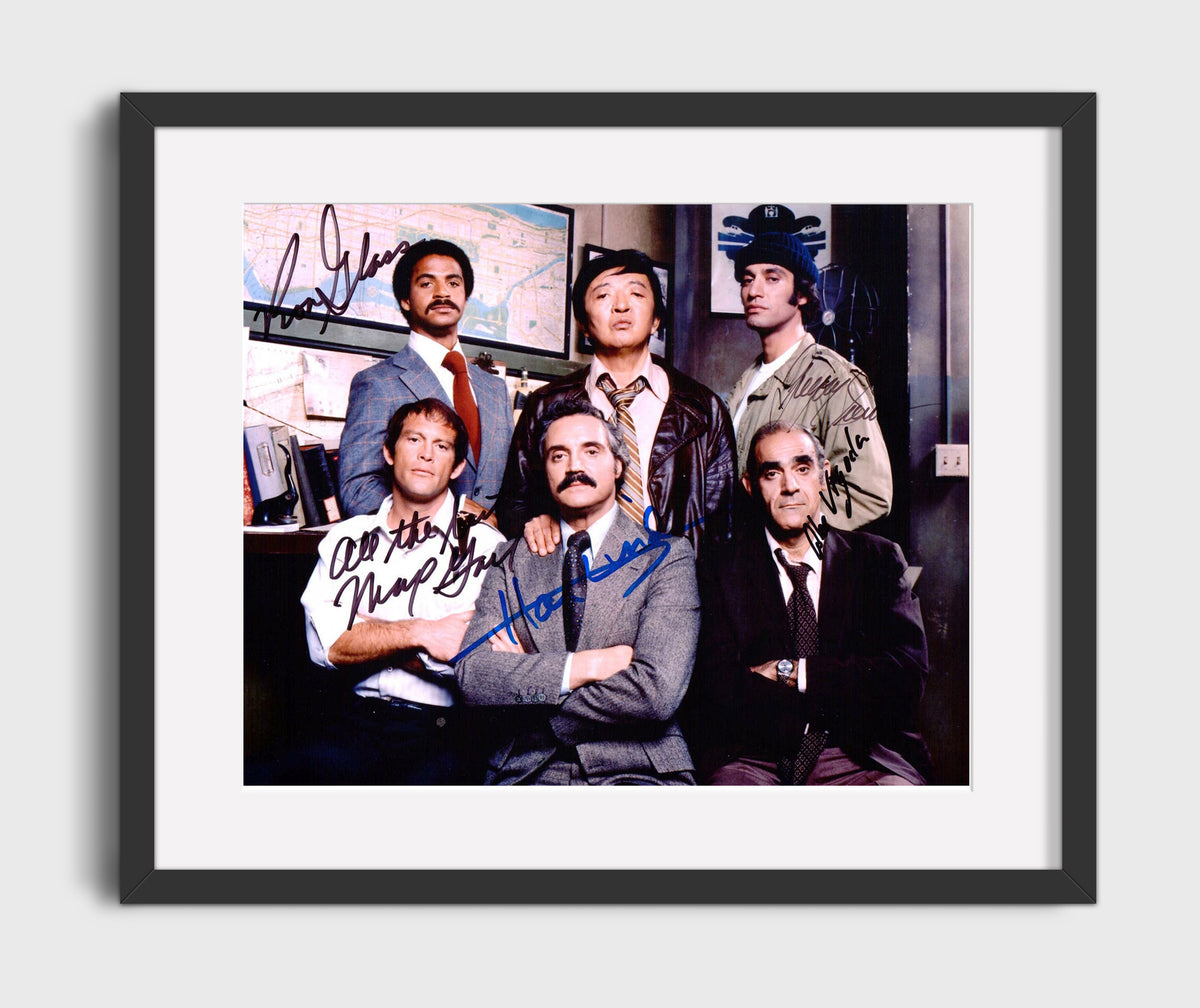 Barney Miller - Hal Linden (Captain Barney Miller) Ensemble Cast Precinct Group - Gallery Frame television wall art