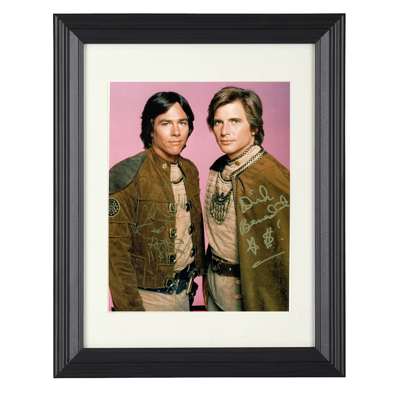 Battlestar Galactica – Dirk Benedict Richard Hatch Colonial – 8x10 black beveled framed television wall art