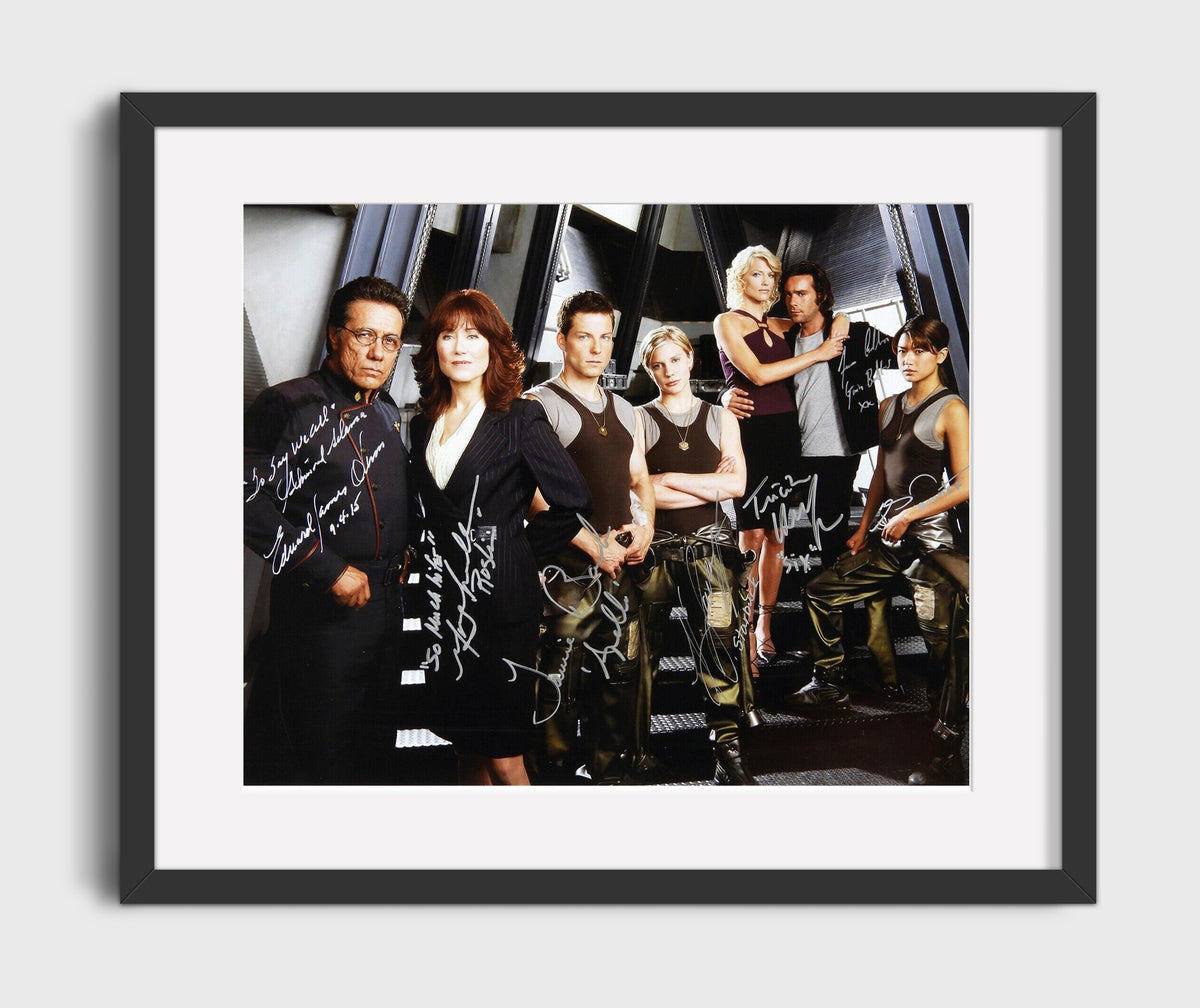 Battlestar Galactica - Edward James Olmos (Admiral Adama) Ensemble Cast Command Deck - Gallery Frame television wall art