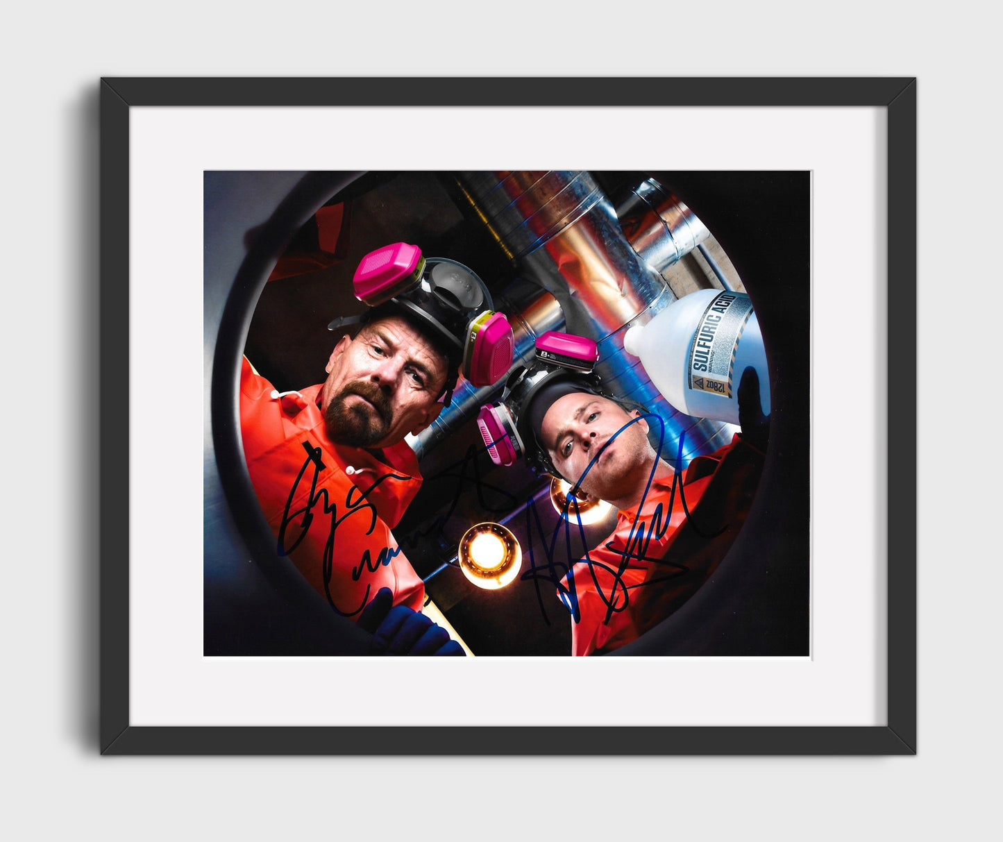 Breaking Bad - Bryan Cranston (Walter White) and Aaron Paul (Jesse Pinkman) Sulfuric Acid Scene - Gallery Frame television wall art