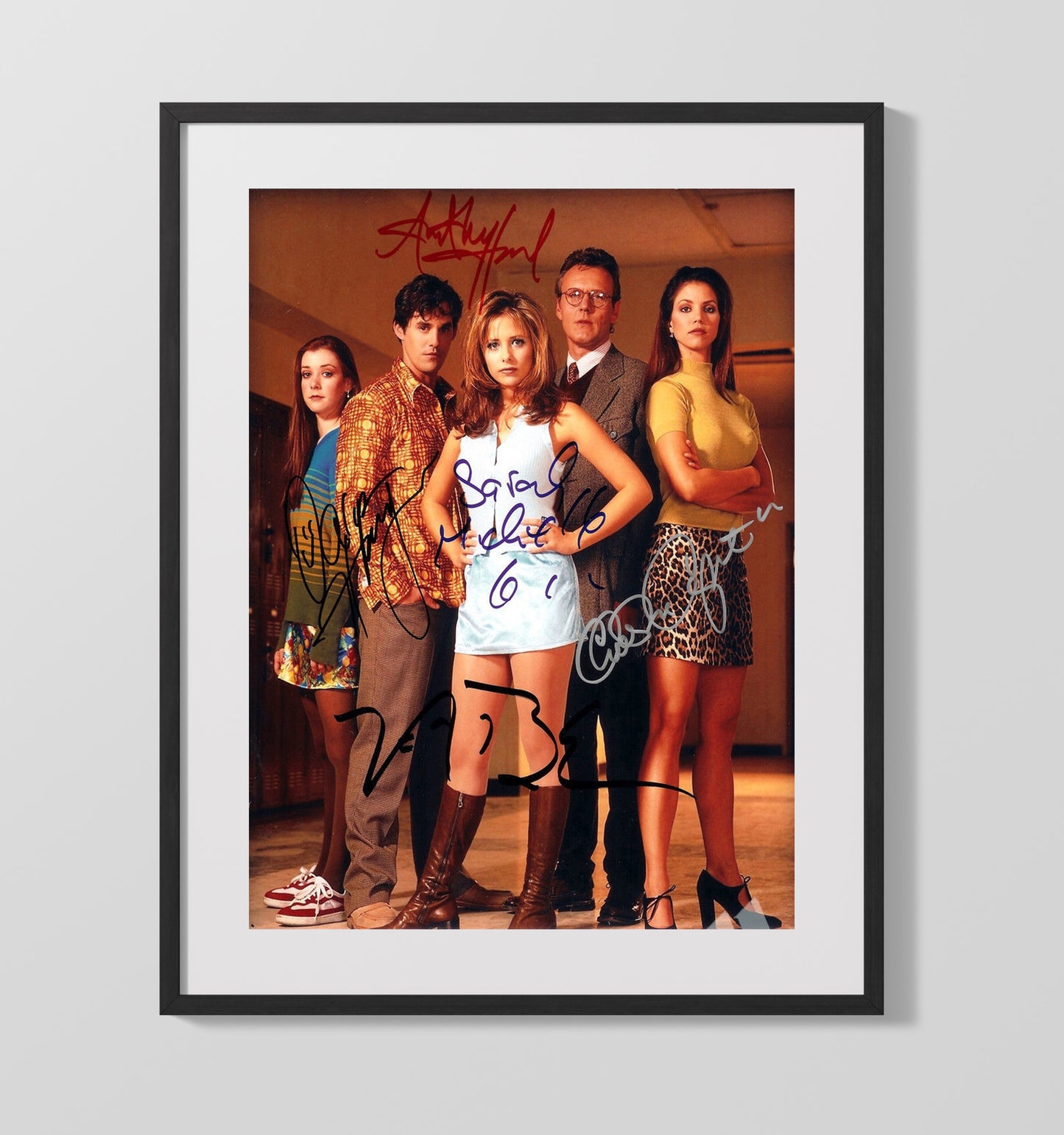 Buffy the Vampire Slayer - Sarah Michelle Gellar Anthony Head Sunnydale Slayer Ensemble - Gallery Frame television wall art