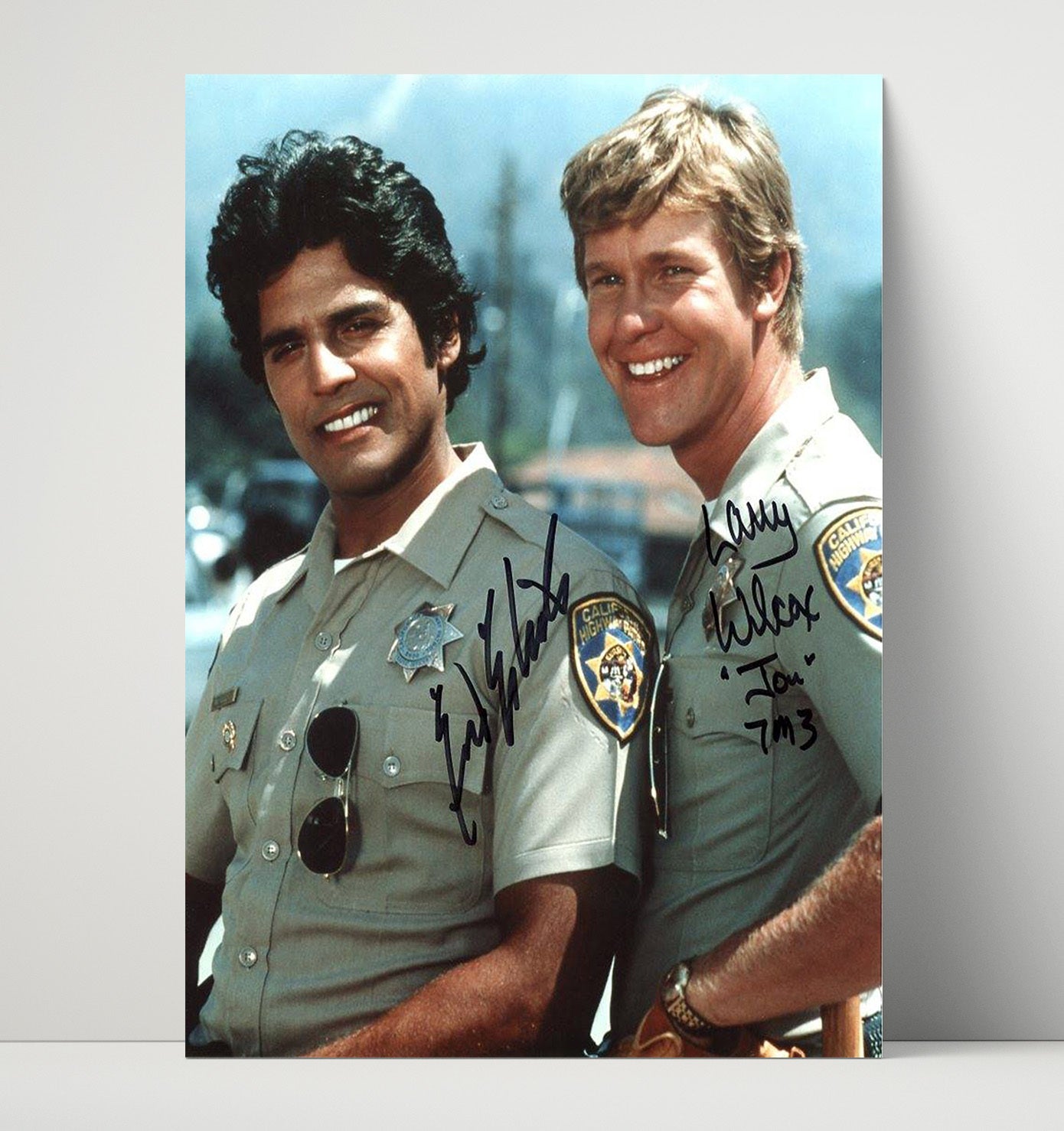 CHiPs - Erik Estrada Larry Wilcox California Highway Patrol Partners - Vintage Television Wall Art - 16x20 Unframed Print wall art print - television decor
