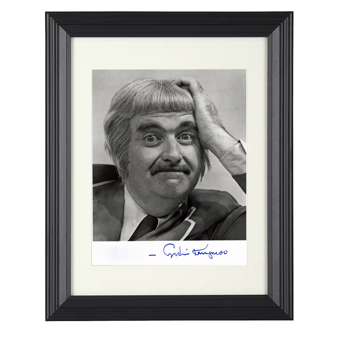 Captain Kangaroo – Bob Keeshan Whimsical Kids TV Host – 8x10 black beveled framed television wall art