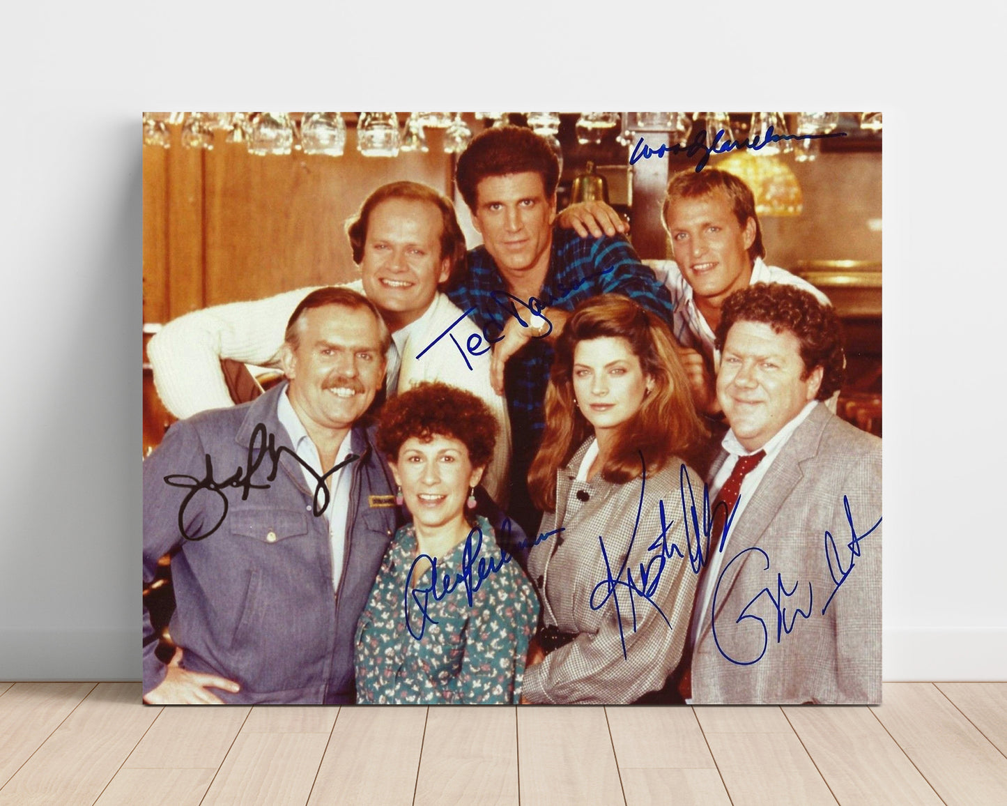 Cheers - Ted Danson (Sam Malone) Ensemble Cast Bar Scene - Vintage Television Wall Art - 16x20 Unframed Print wall art print - television decor