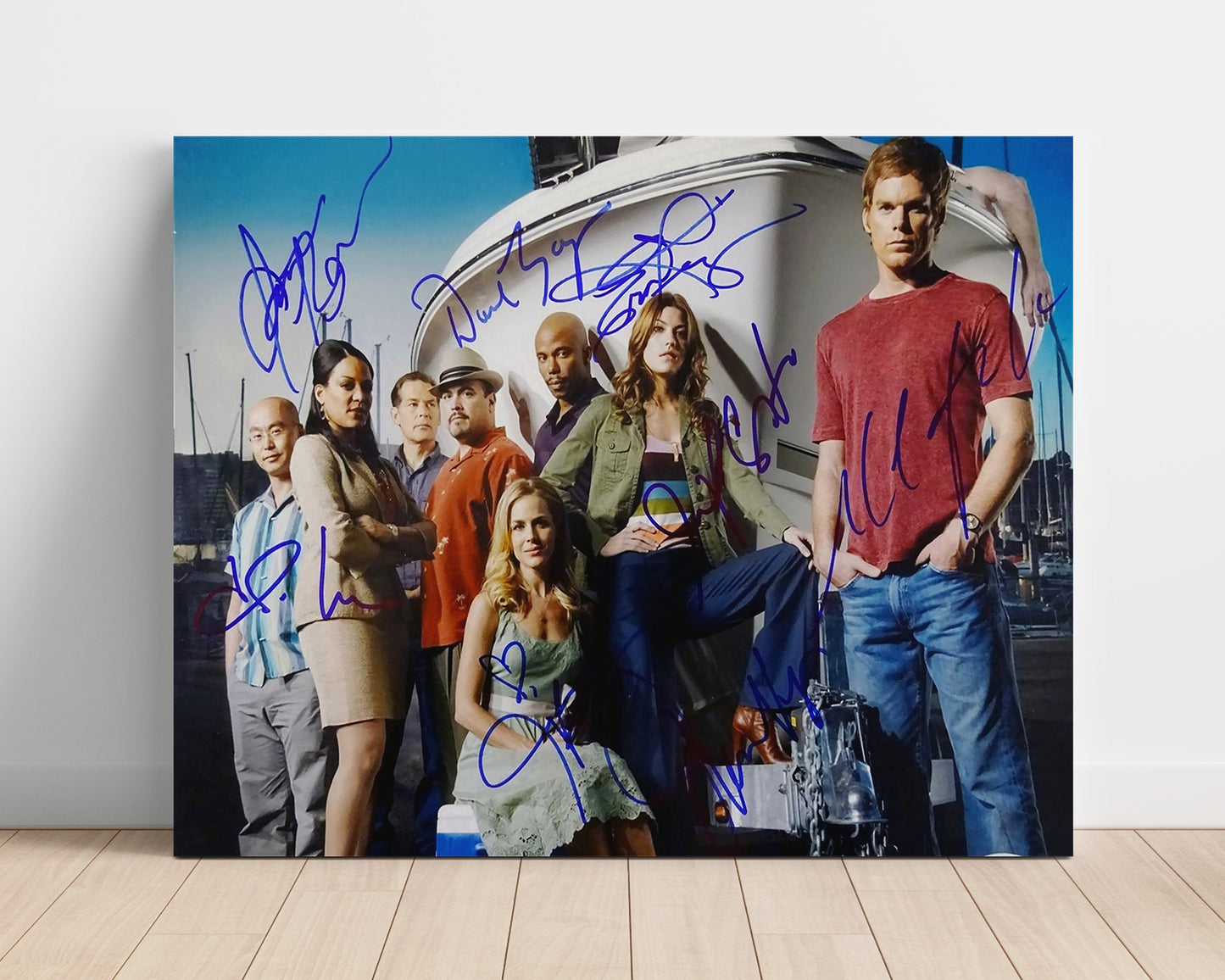 Dexter - Michael C Hall (Dexter Morgan) Ensemble Marina Boat Scene - Vintage Television Wall Art - 16x20 Unframed Print wall art print - television decor