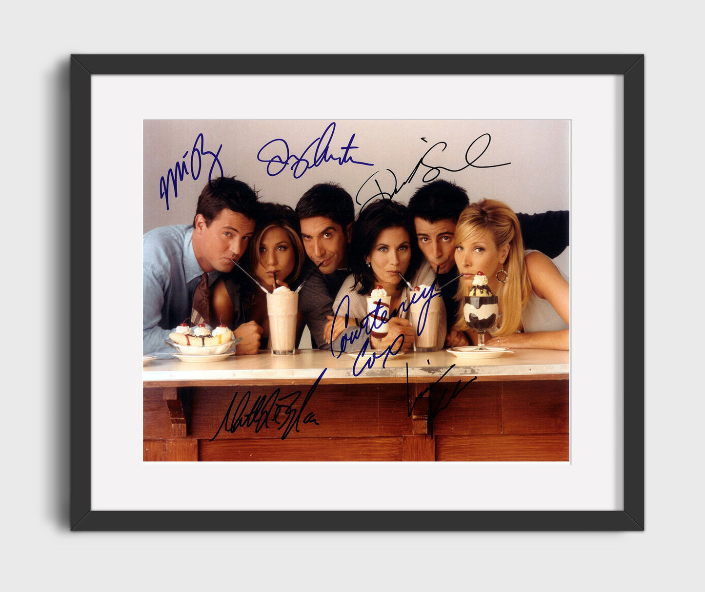 Friends - Jennifer Aniston (Rachel Green) Ensemble Milkshake Diner Scene - Gallery Frame television wall art